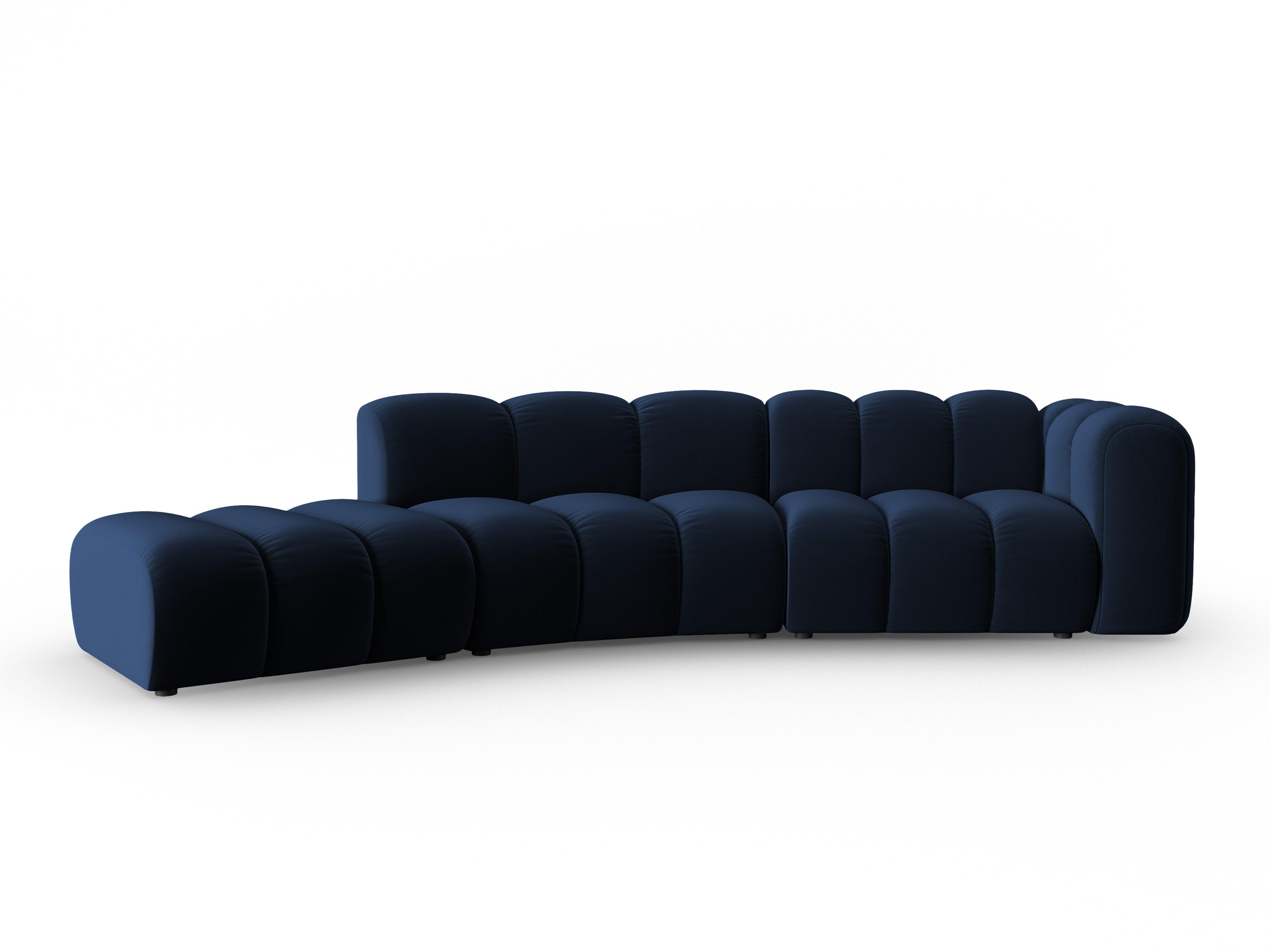 Sofa aksamitna 5-osobowa lewostronna SKYLER granatowy Interieurs 86 Eye on Design