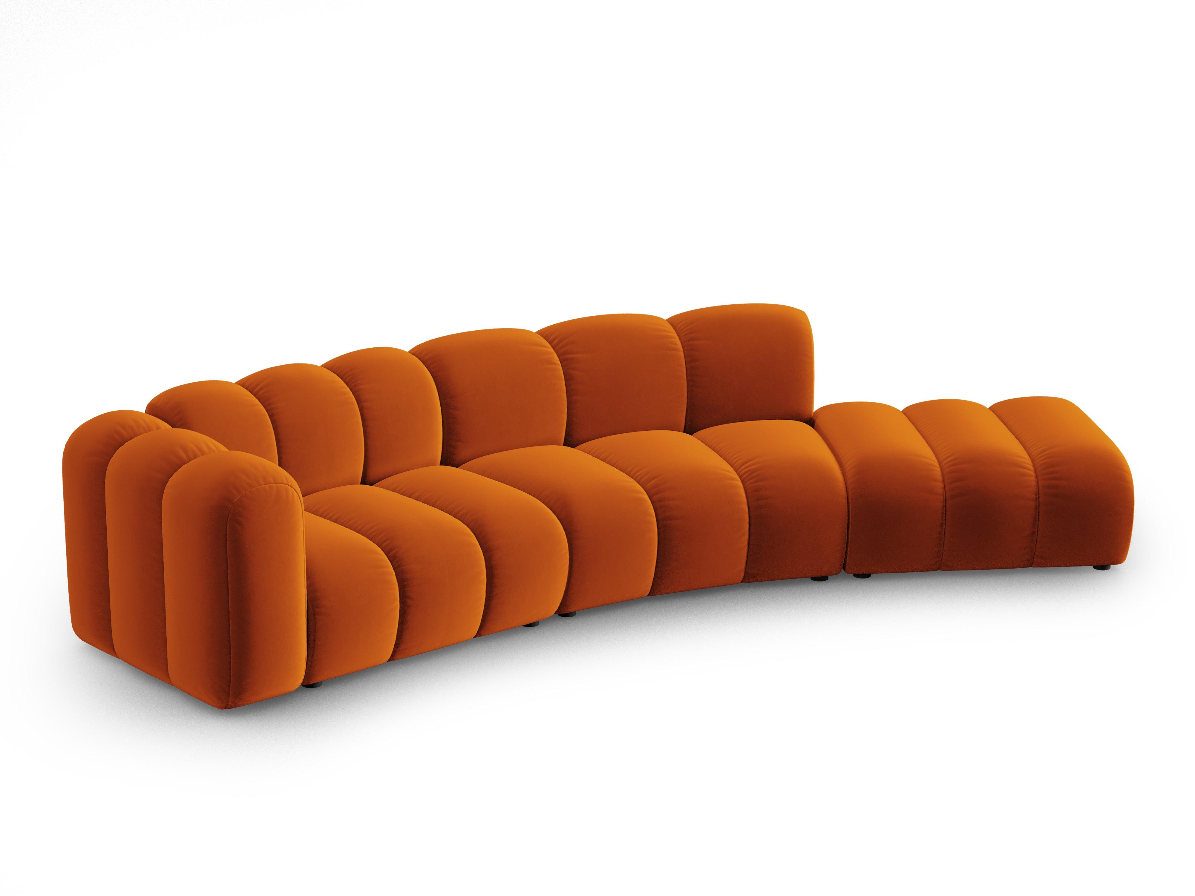 Sofa aksamitna 5-osobowa prawostronna LUPINE ceglany – Micadoni