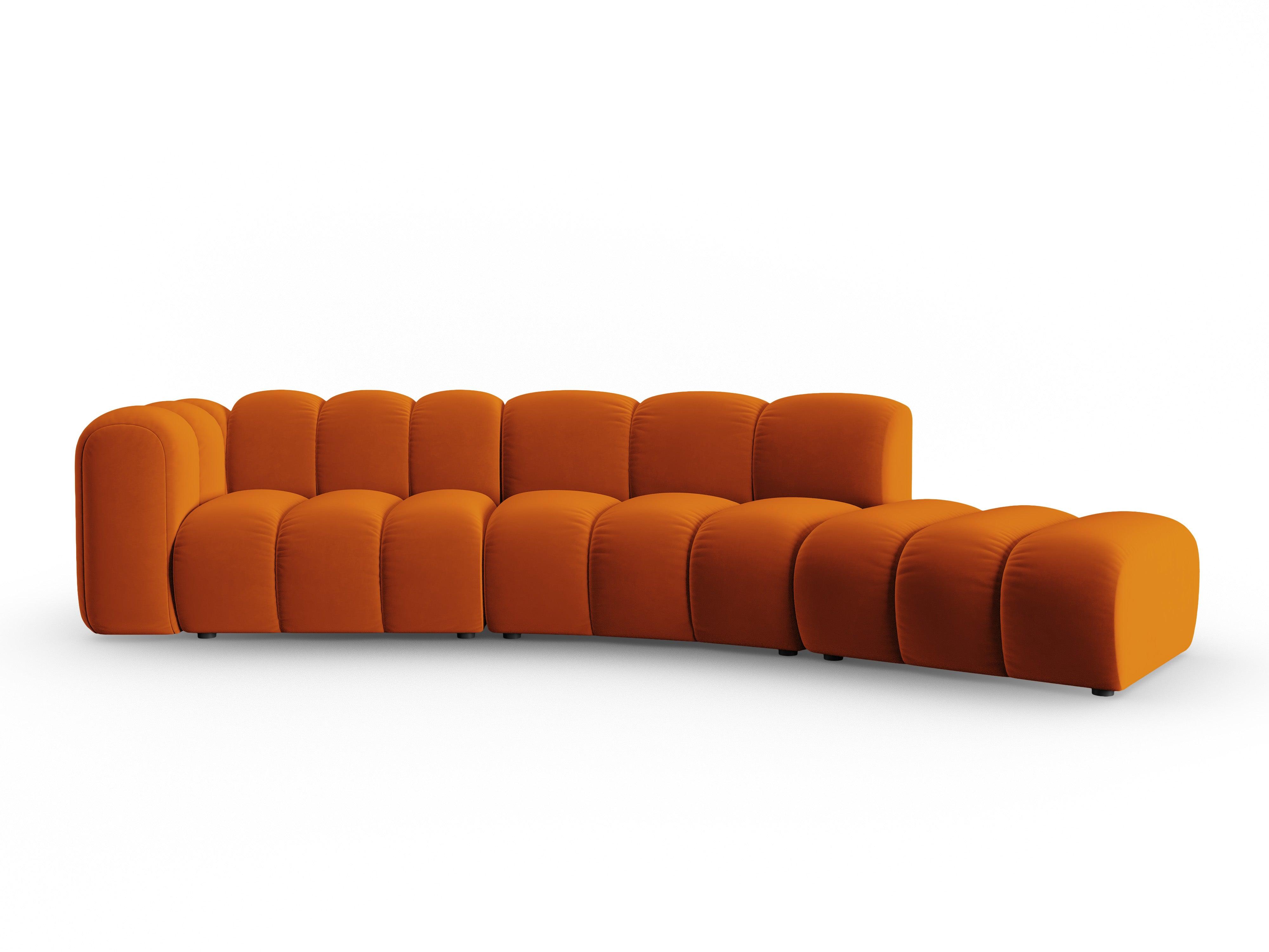 Sofa aksamitna 5-osobowa prawostronna LUPINE ceglany – Micadoni