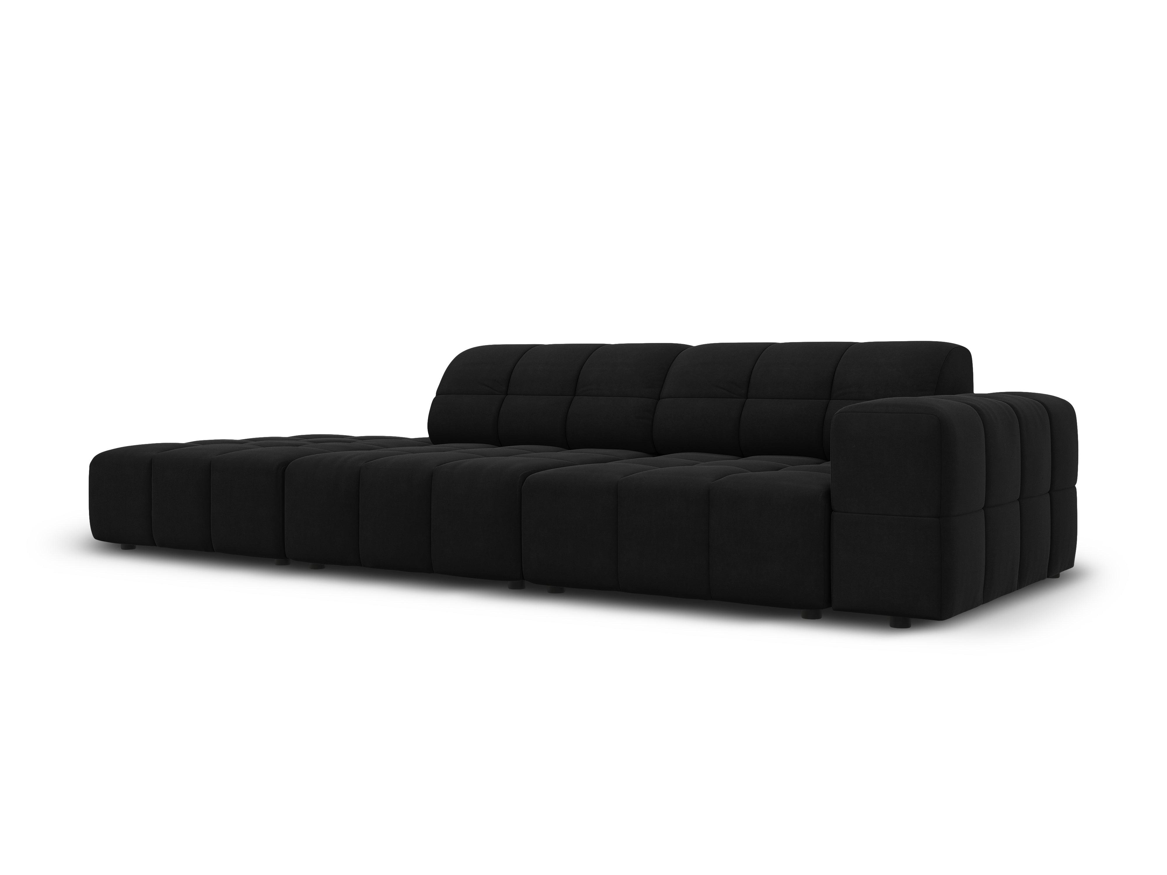 Sofa aksamitna lewostronna 3-osobowa CHICAGO czarny Cosmopolitan Design Eye on Design