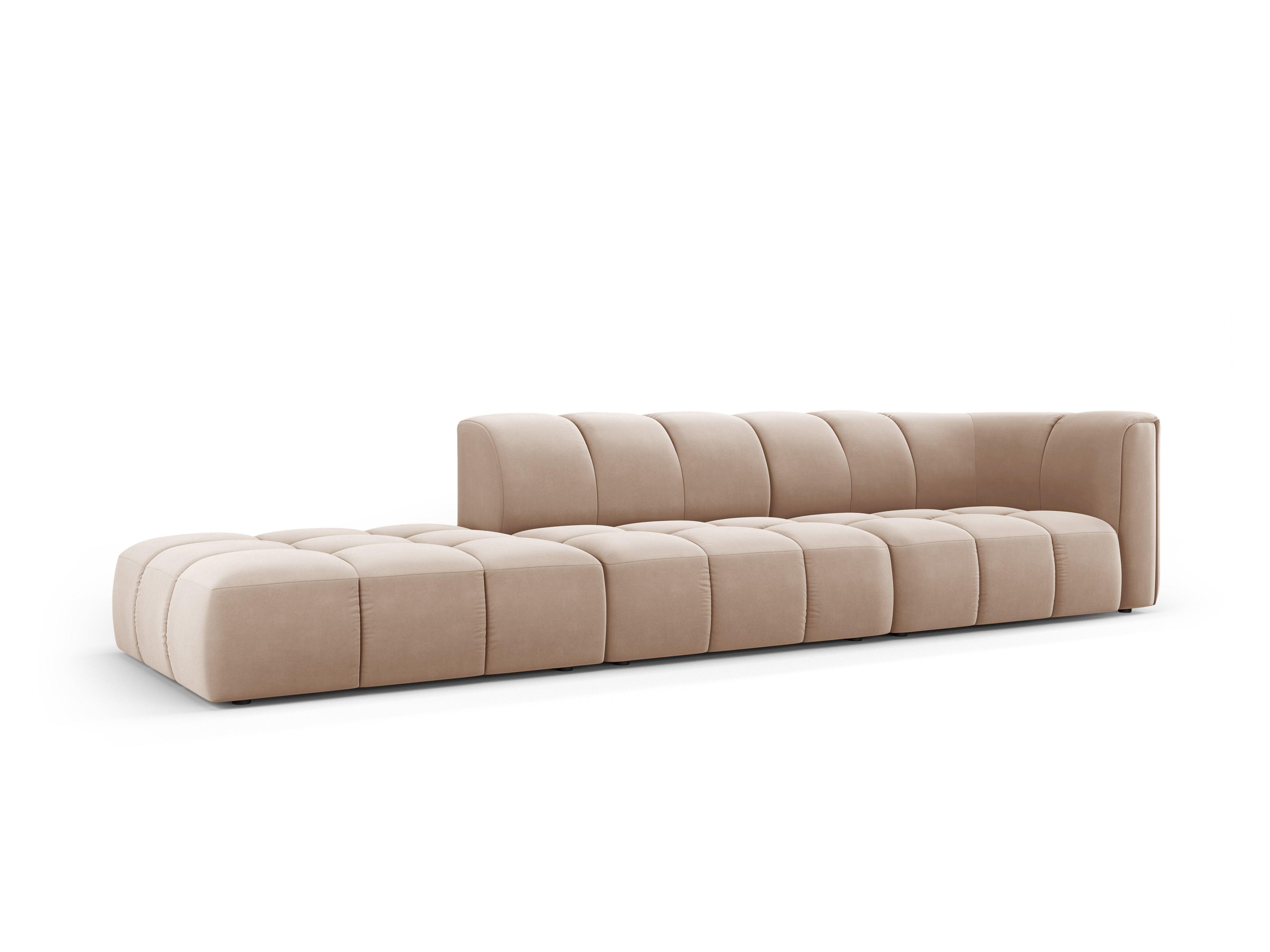 Sofa aksamitna lewostronna FRANCESCA beżowy Milo Casa Eye on Design