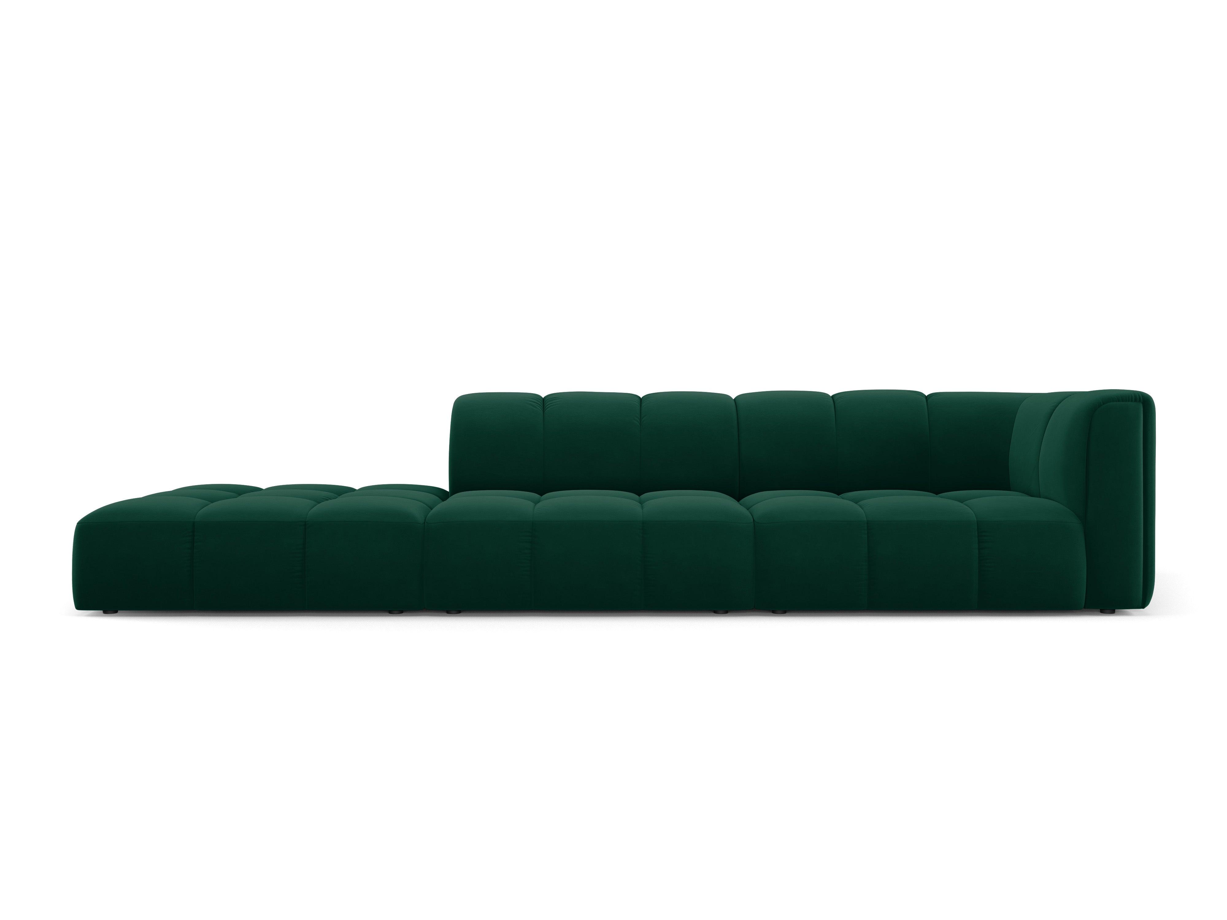 Sofa aksamitna lewostronna FRANCESCA butelkowa zieleń Milo Casa Eye on Design