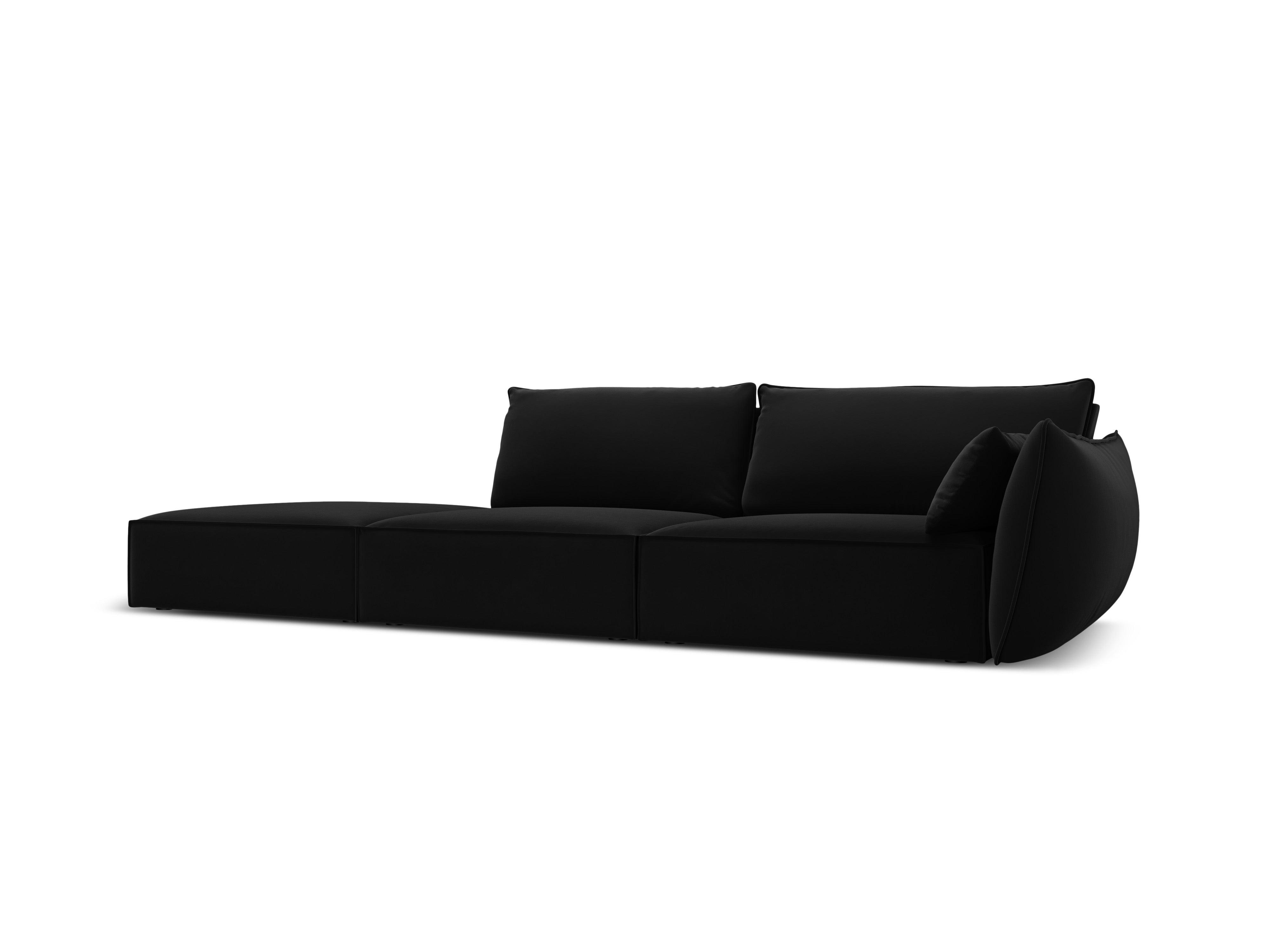 Sofa aksamitna lewostronna otwarta VANDA czarny Mazzini Sofas Eye on Design