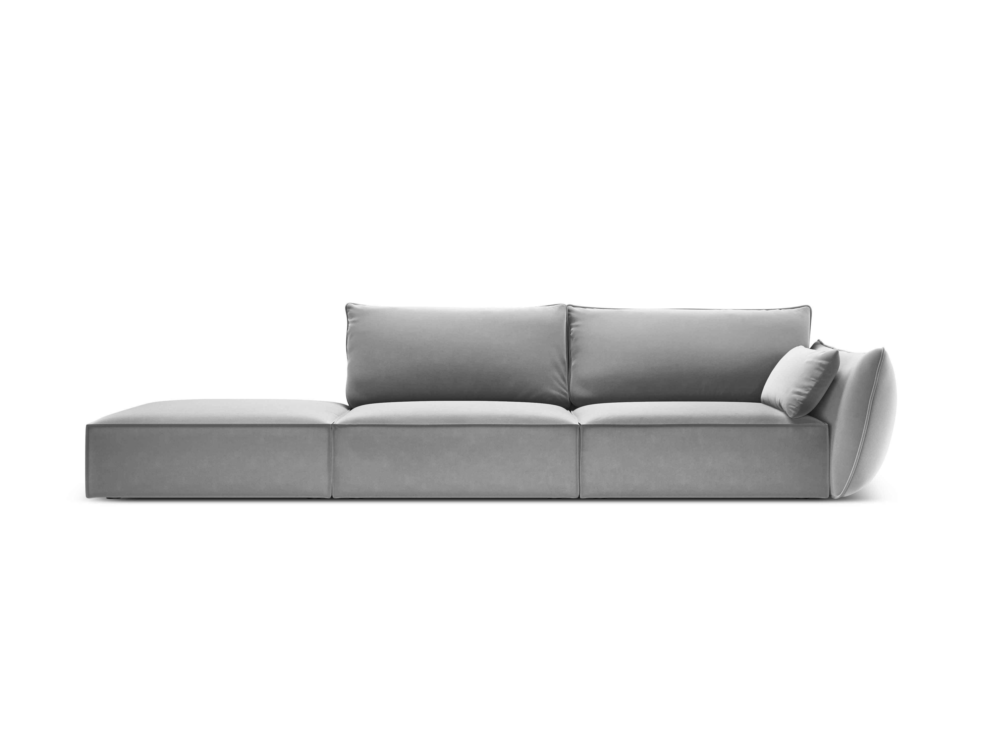 Sofa aksamitna lewostronna otwarta VANDA szary Mazzini Sofas Eye on Design