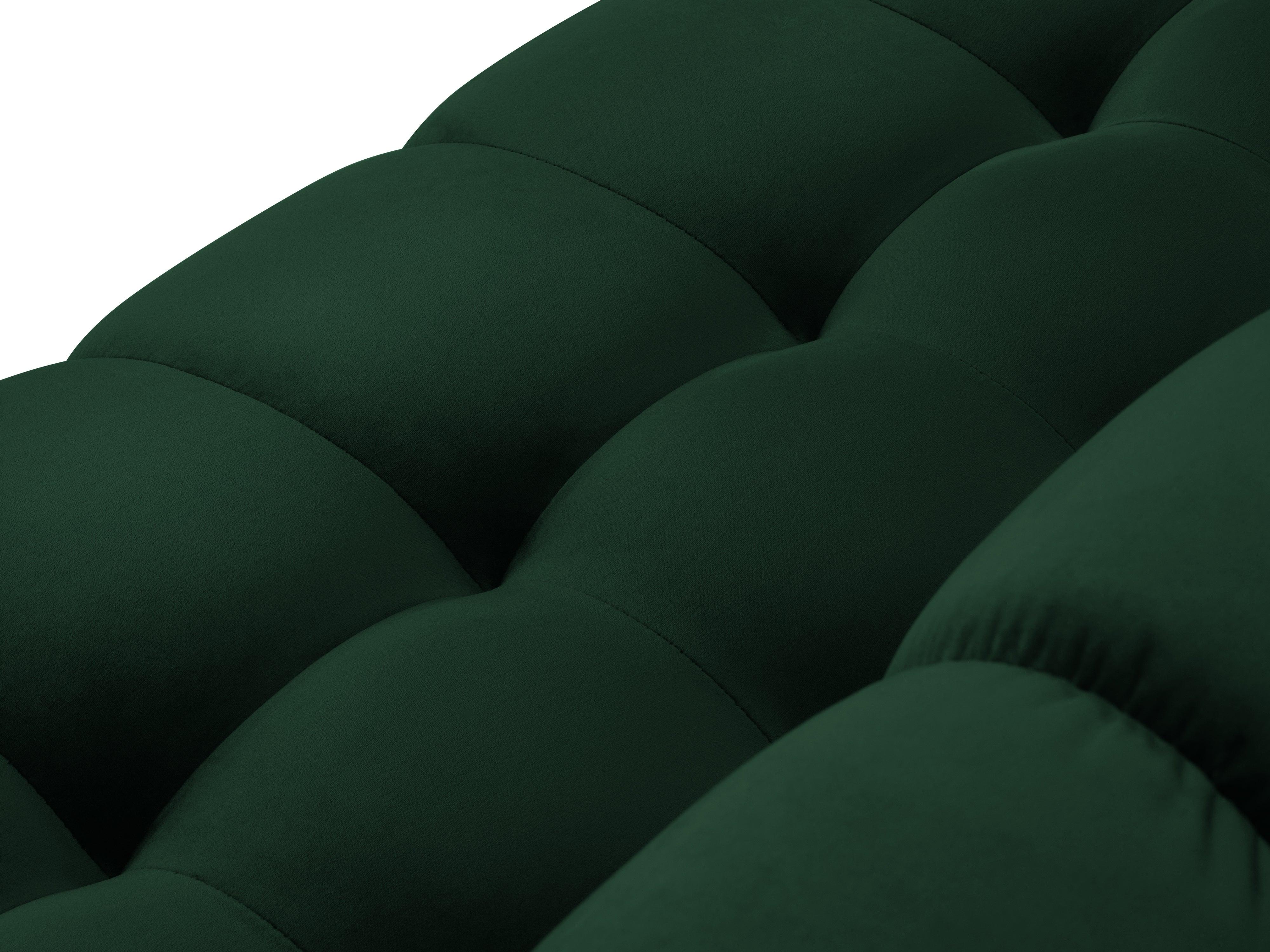Sofa aksamitna panoramiczna lewostronna 7-osobowa BALI butelkowa zieleń z czarną podstawą Cosmopolitan Design Eye on Design