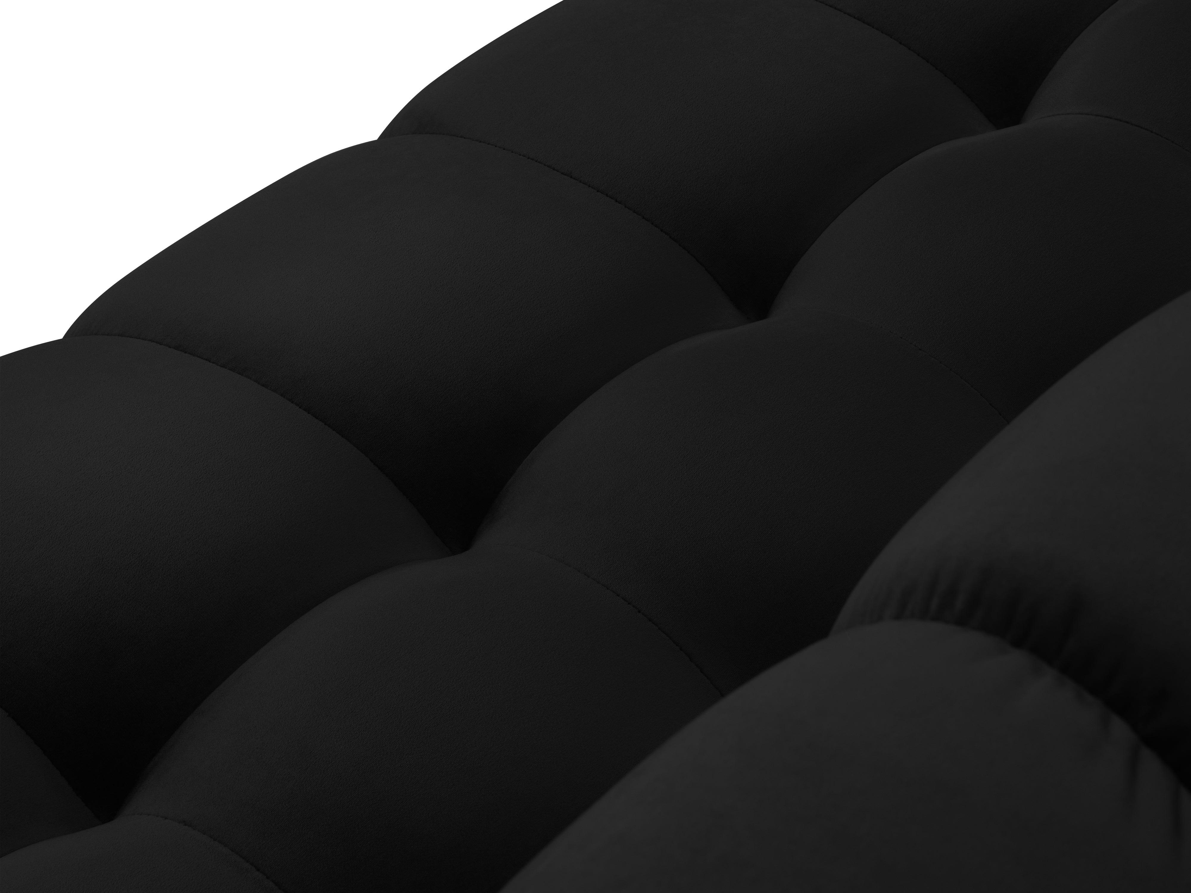 Sofa aksamitna panoramiczna lewostronna 7-osobowa BALI czarny z czarną podstawą Cosmopolitan Design Eye on Design
