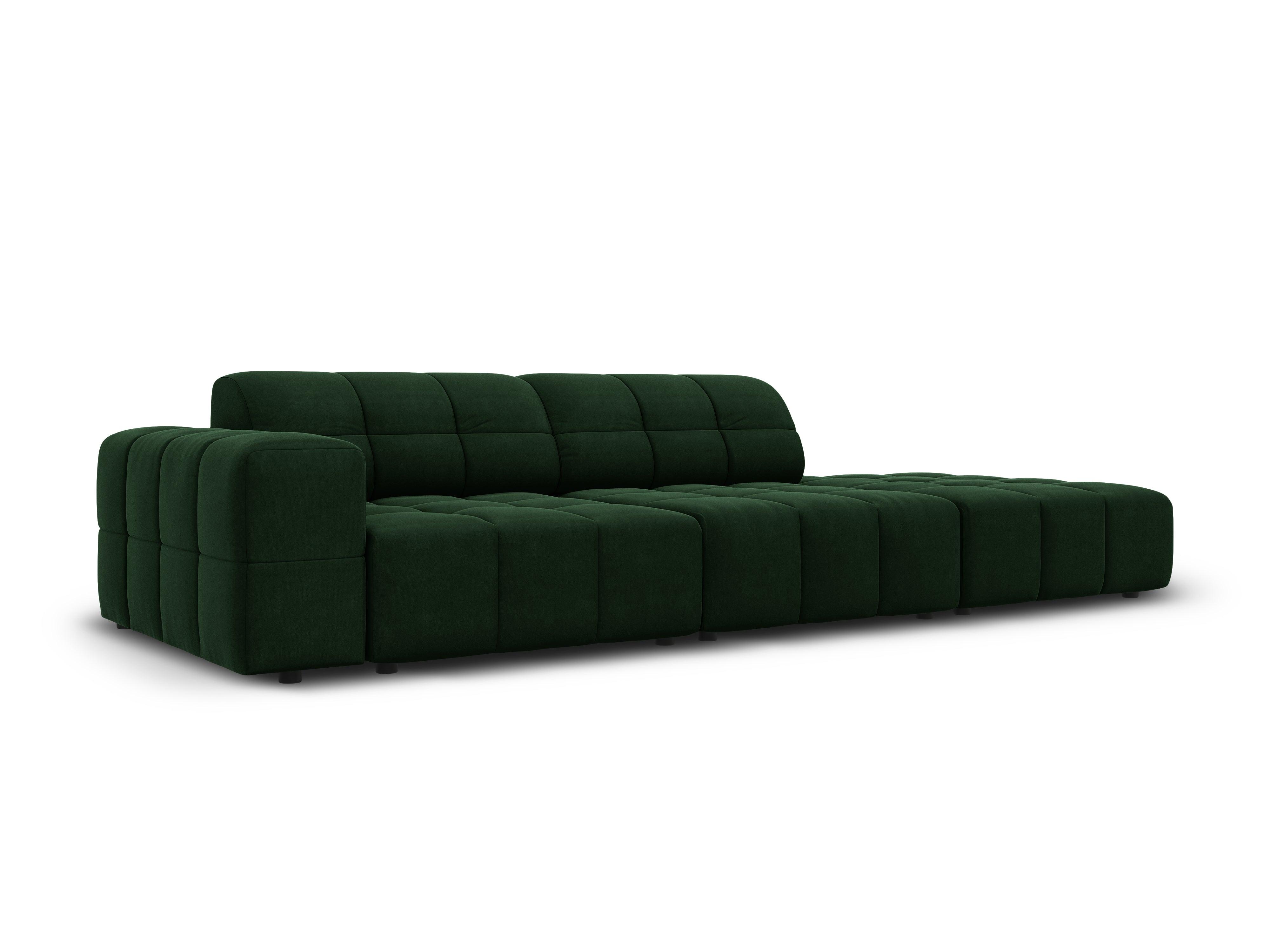 Sofa aksamitna prawostronna 3-osobowa CHICAGO butelkowa zieleń Cosmopolitan Design Eye on Design