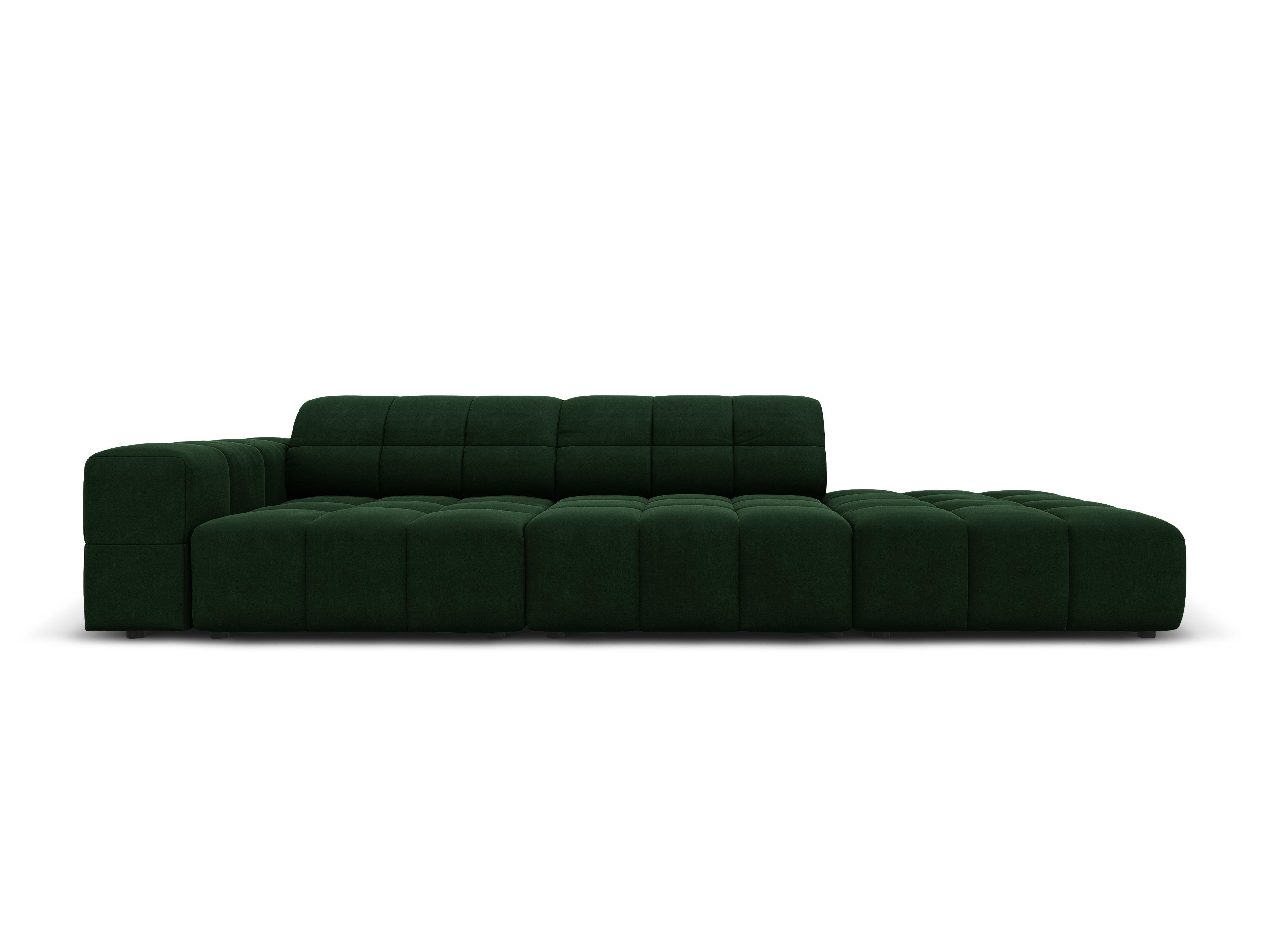 Sofa aksamitna prawostronna 3-osobowa CHICAGO butelkowa zieleń Cosmopolitan Design Eye on Design