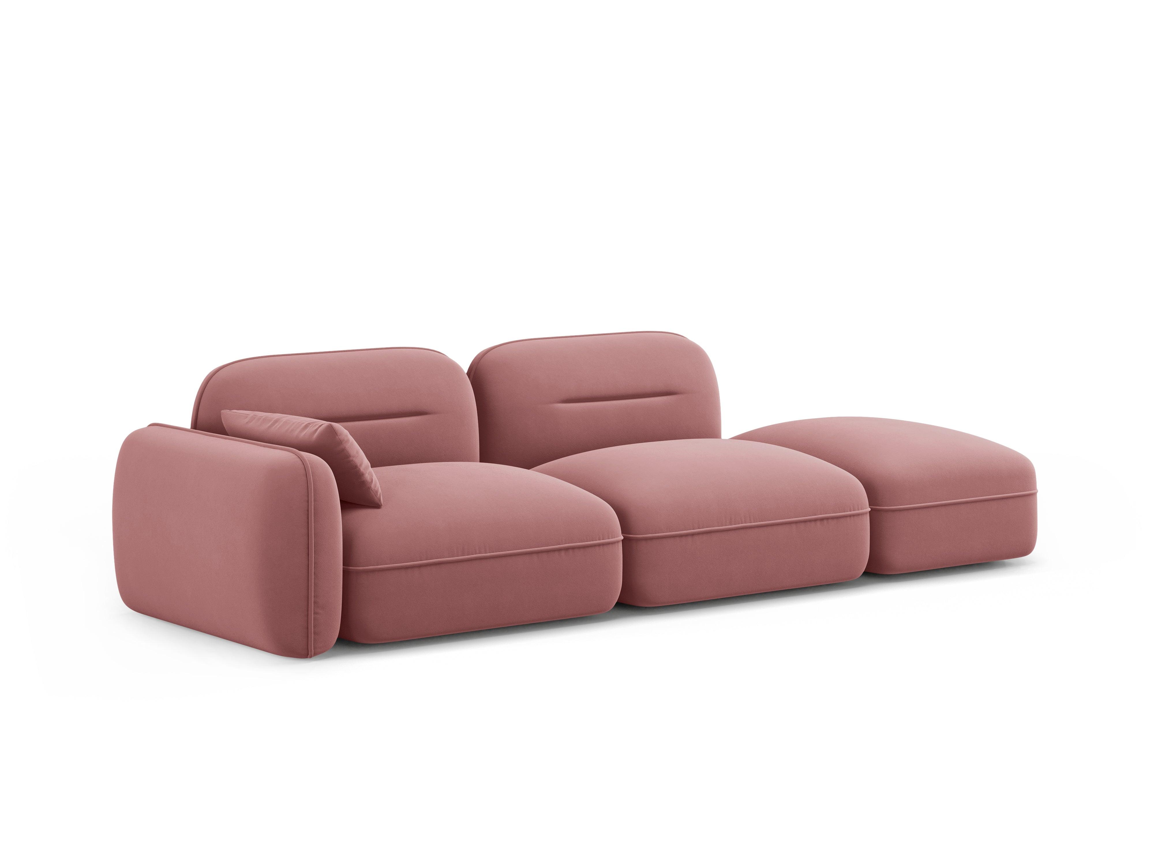 Sofa aksamitna prawostronna 3-osobowa SYDNEY łososiowy – Cosmopolitan Design