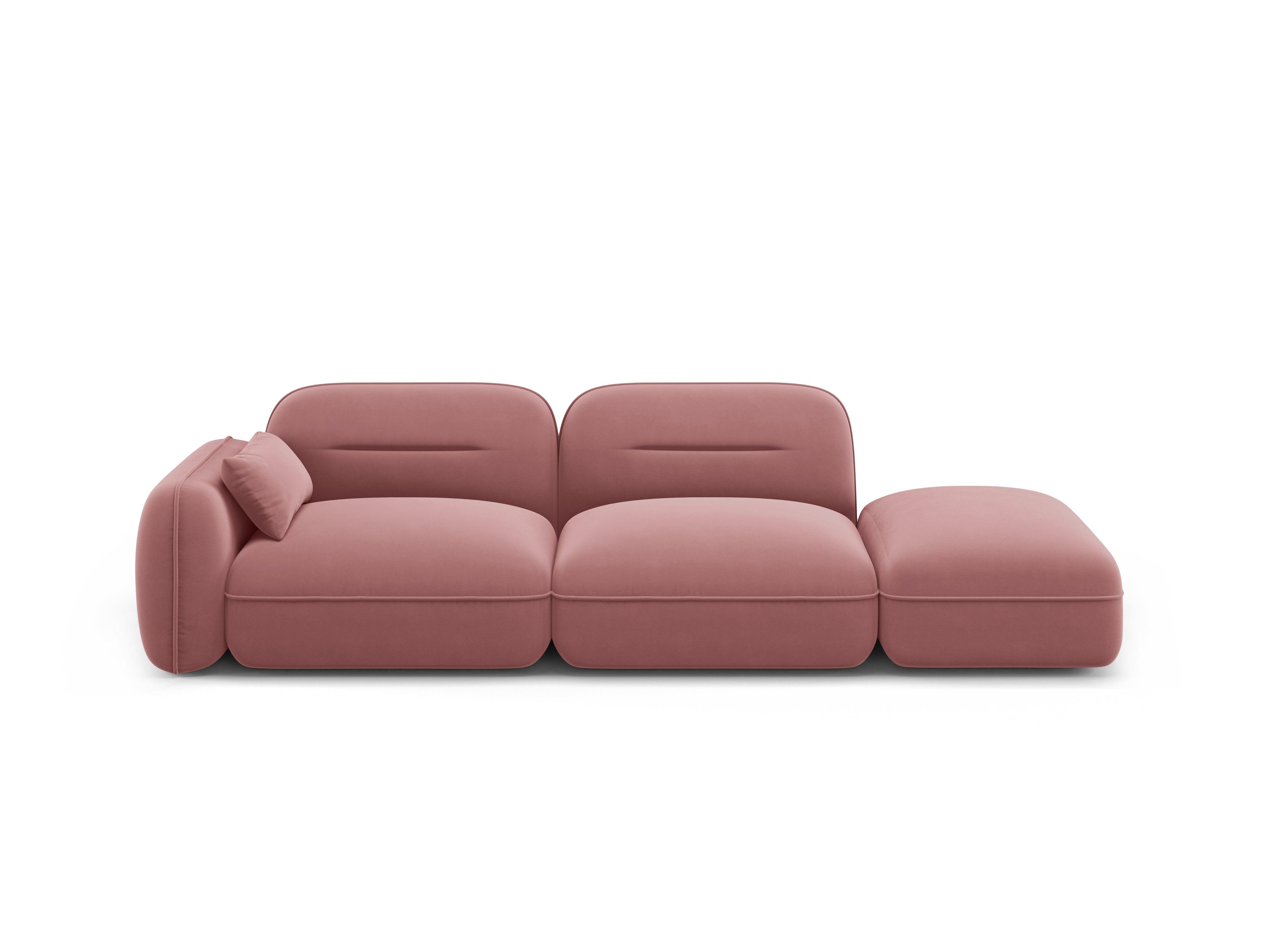 Sofa aksamitna prawostronna 3-osobowa SYDNEY łososiowy – Cosmopolitan Design