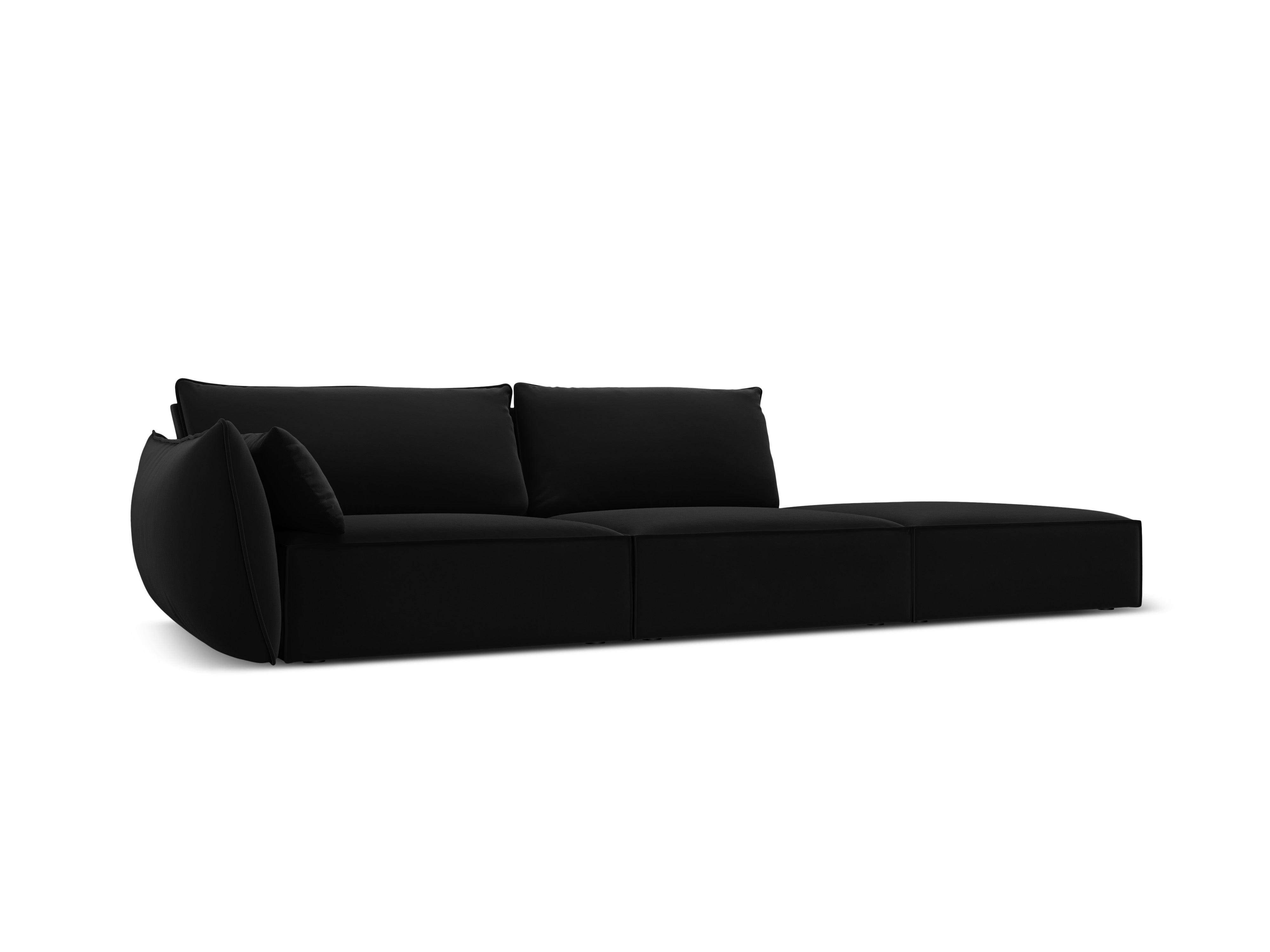 Sofa aksamitna prawostronna otwarta VANDA czarny Mazzini Sofas Eye on Design