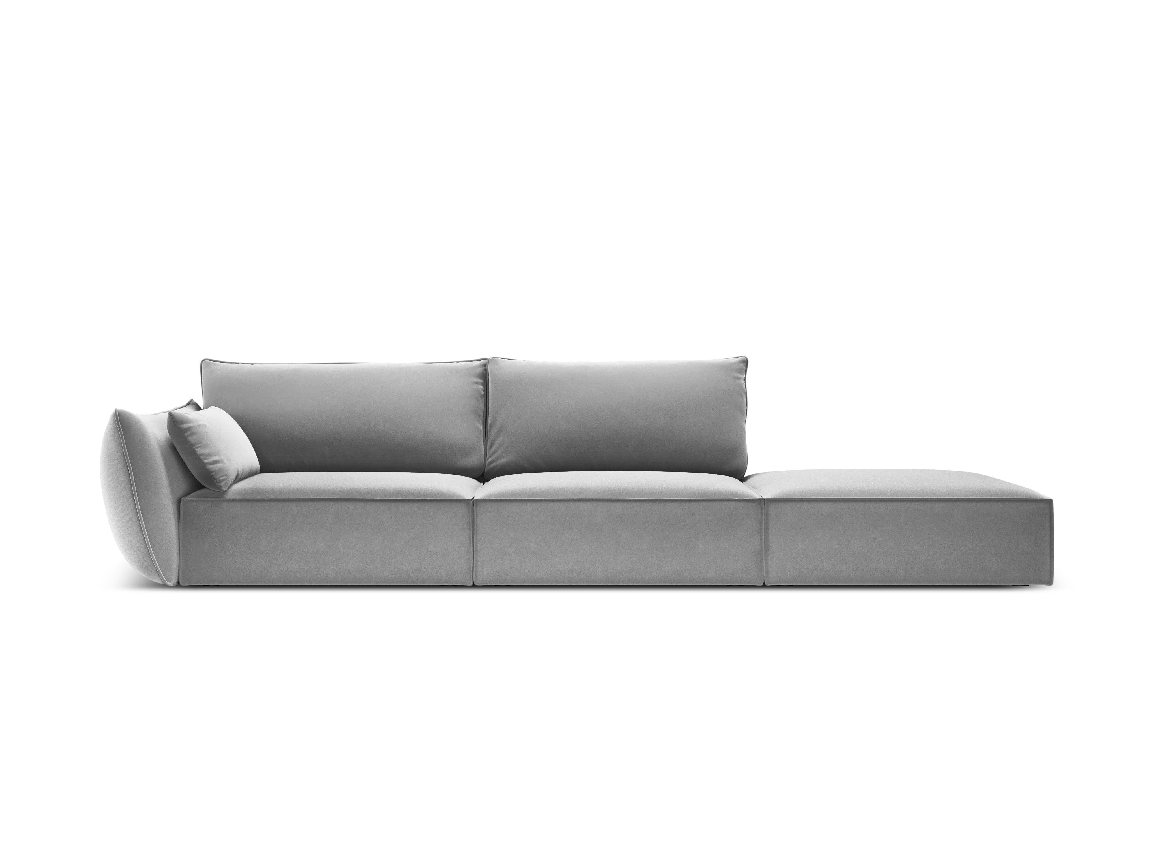 Sofa aksamitna prawostronna otwarta VANDA szary Mazzini Sofas Eye on Design