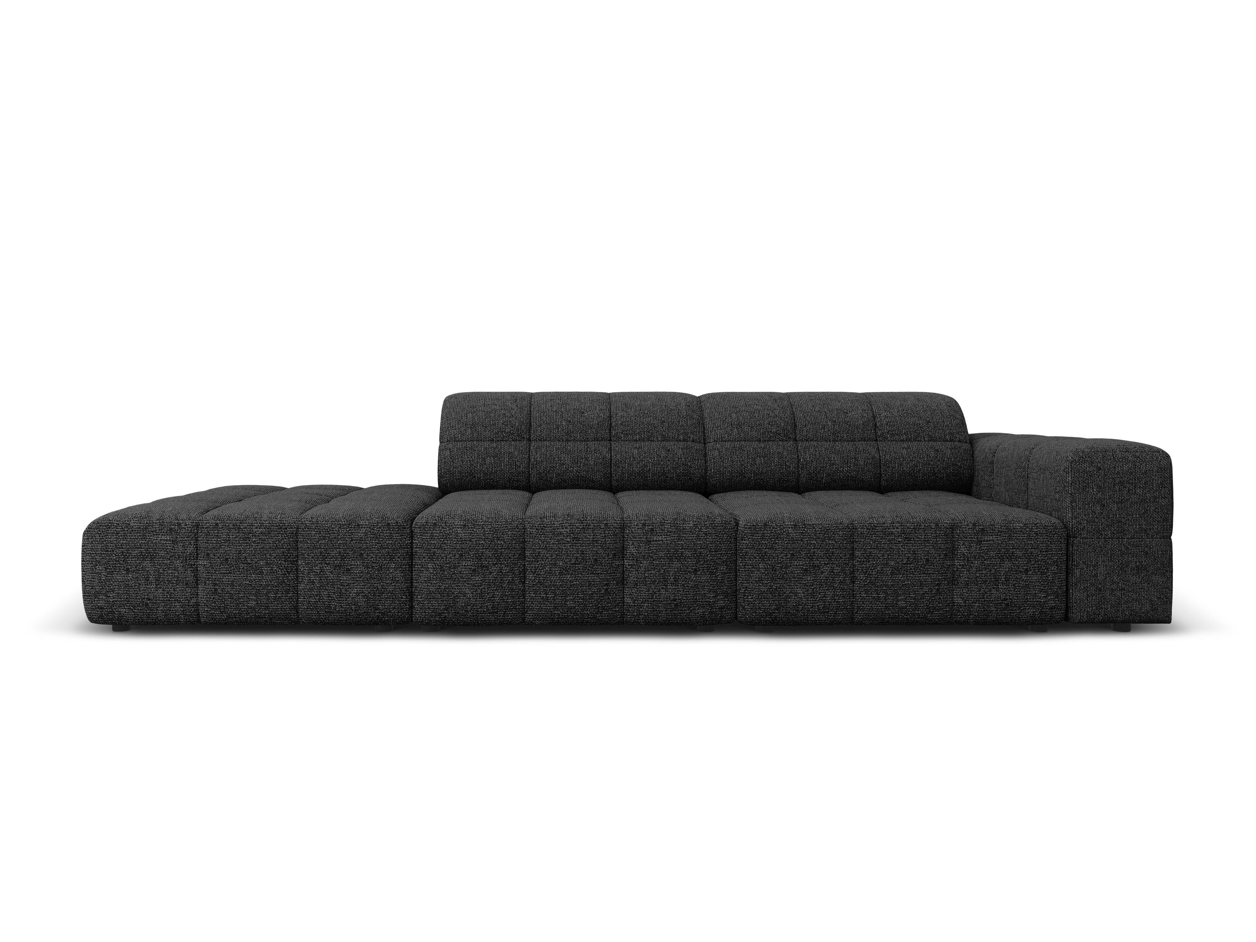 Sofa lewostronna 3-osobowa CHICAGO czarny szenil Cosmopolitan Design Eye on Design