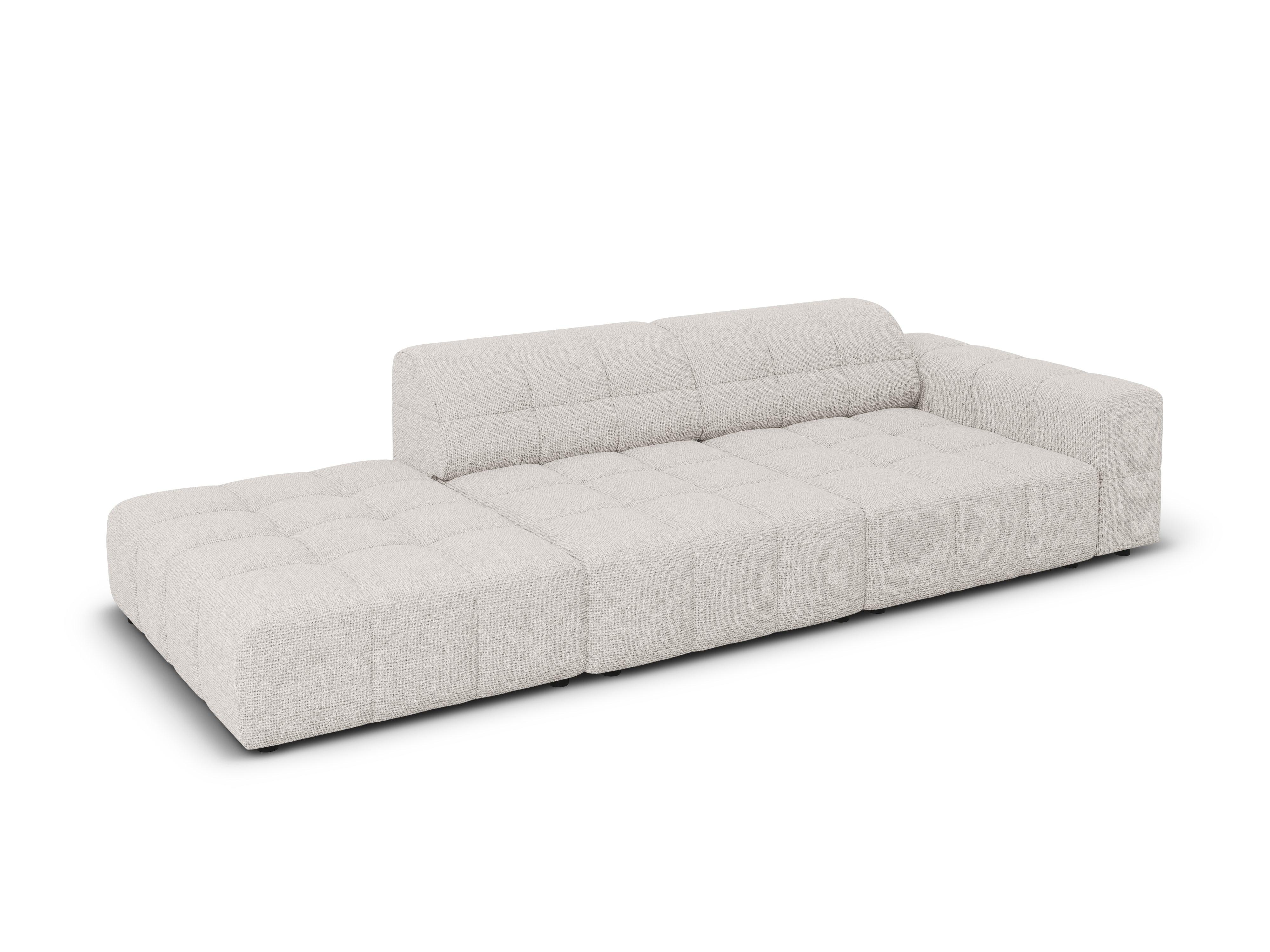 Sofa lewostronna 3-osobowa CHICAGO jasnoszary szenil Cosmopolitan Design Eye on Design