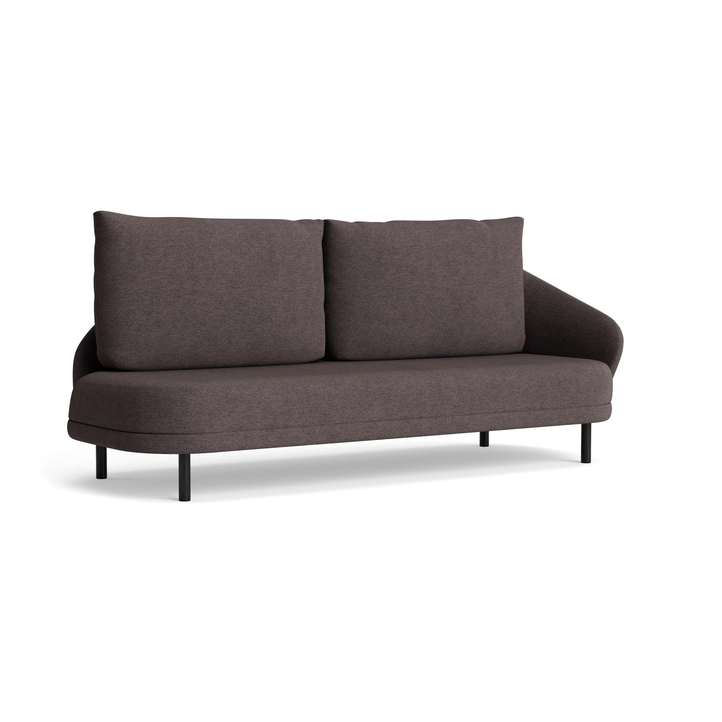 Sofa lewostronna NEW WAVE dębowy NORR11 czarny dębowy tkanina boucle brązowy Eye on Design