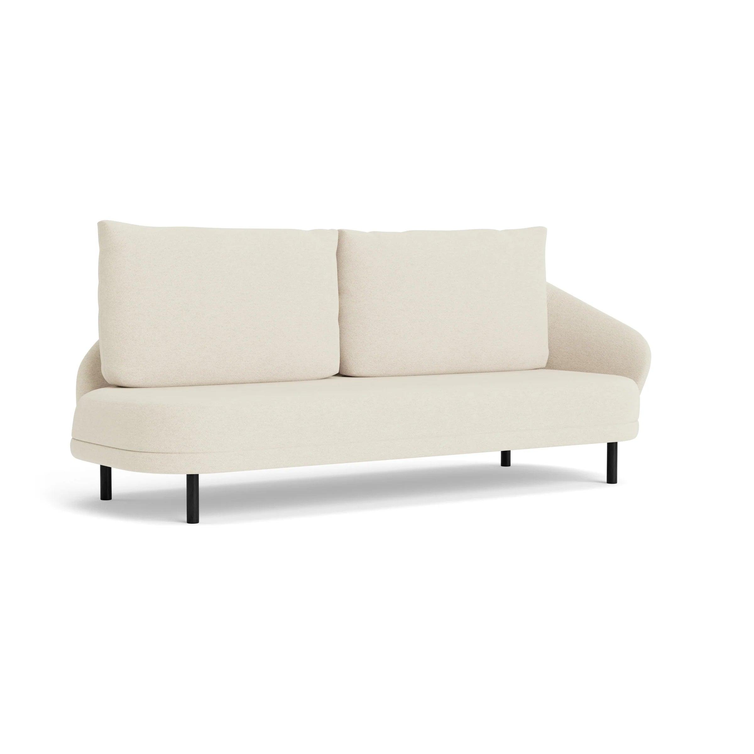 Sofa lewostronna NEW WAVE dębowy NORR11 czarny dębowy tkanina boucle kremowy Eye on Design