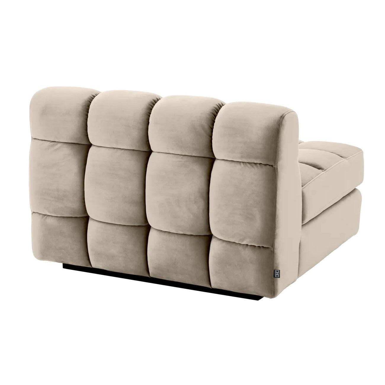 Sofa modułowa aksamitna DEAN - siedzisko środkowe beżowe Eichholtz Eye on Design