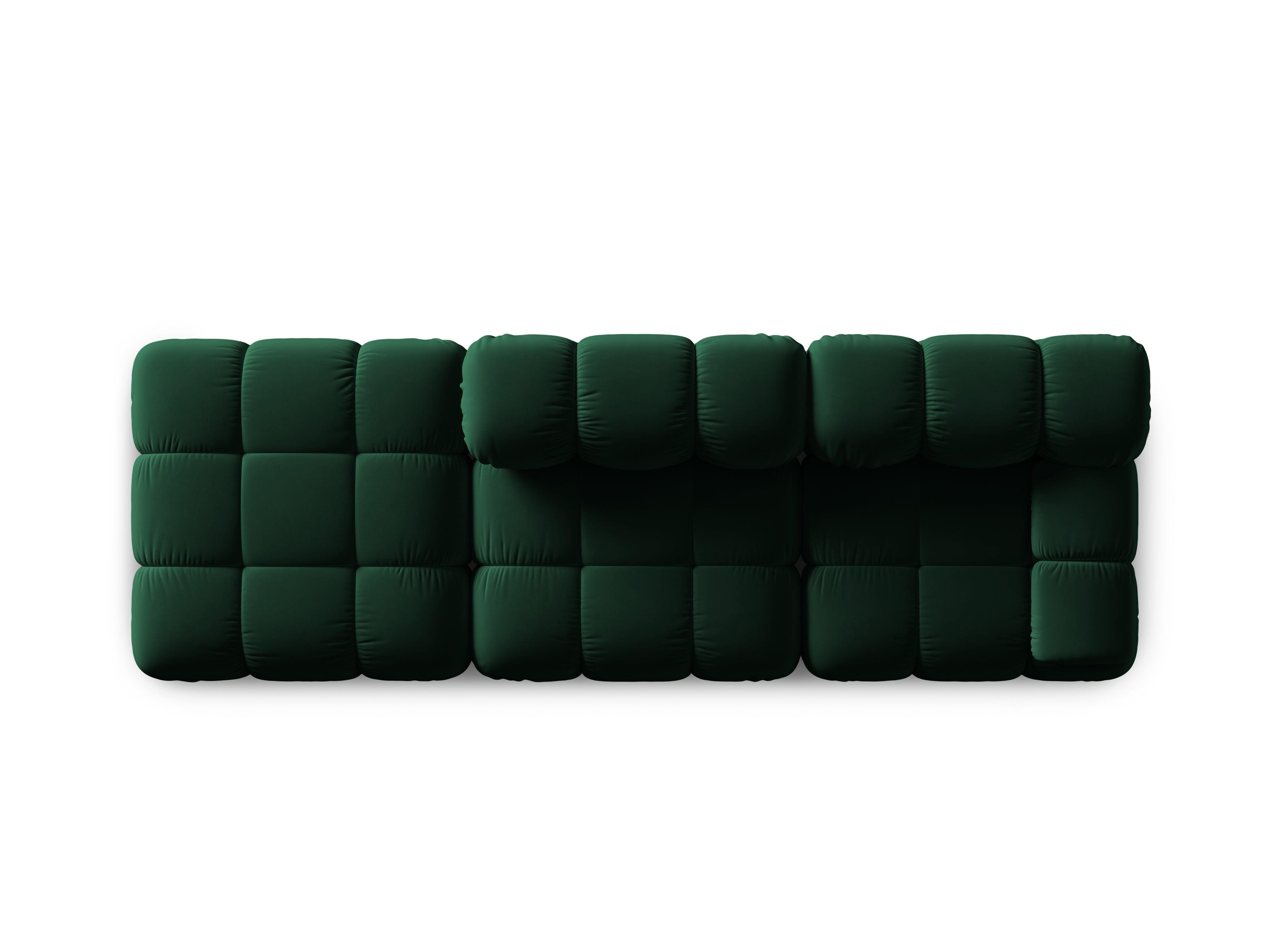 Sofa modułowa aksamitna lewostronna 4-osobowa TROPEA butelkowa zieleń Milo Casa Eye on Design