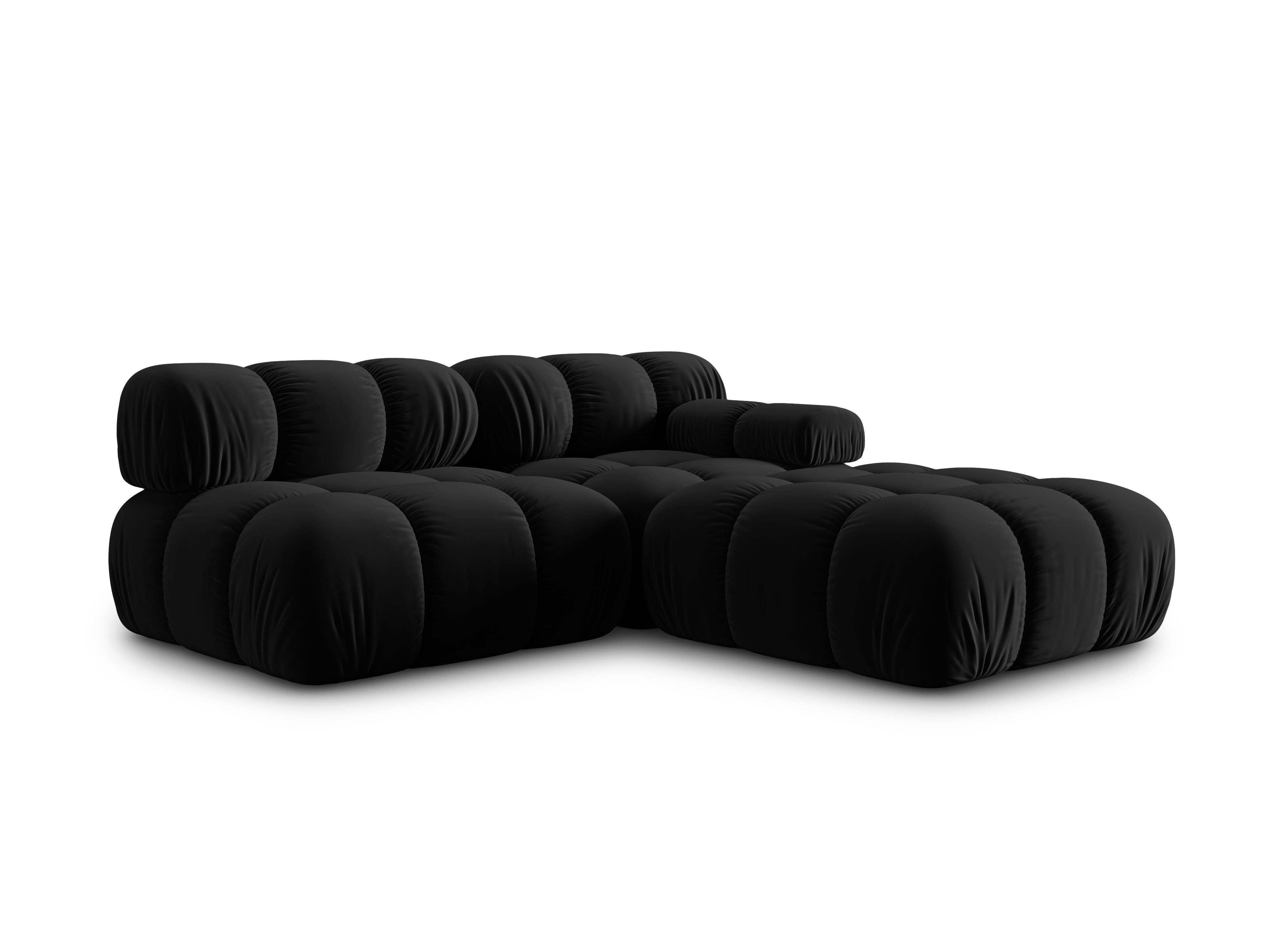 Sofa modułowa aksamitna lewostronna 4-osobowa TROPEA czarny Milo Casa Eye on Design