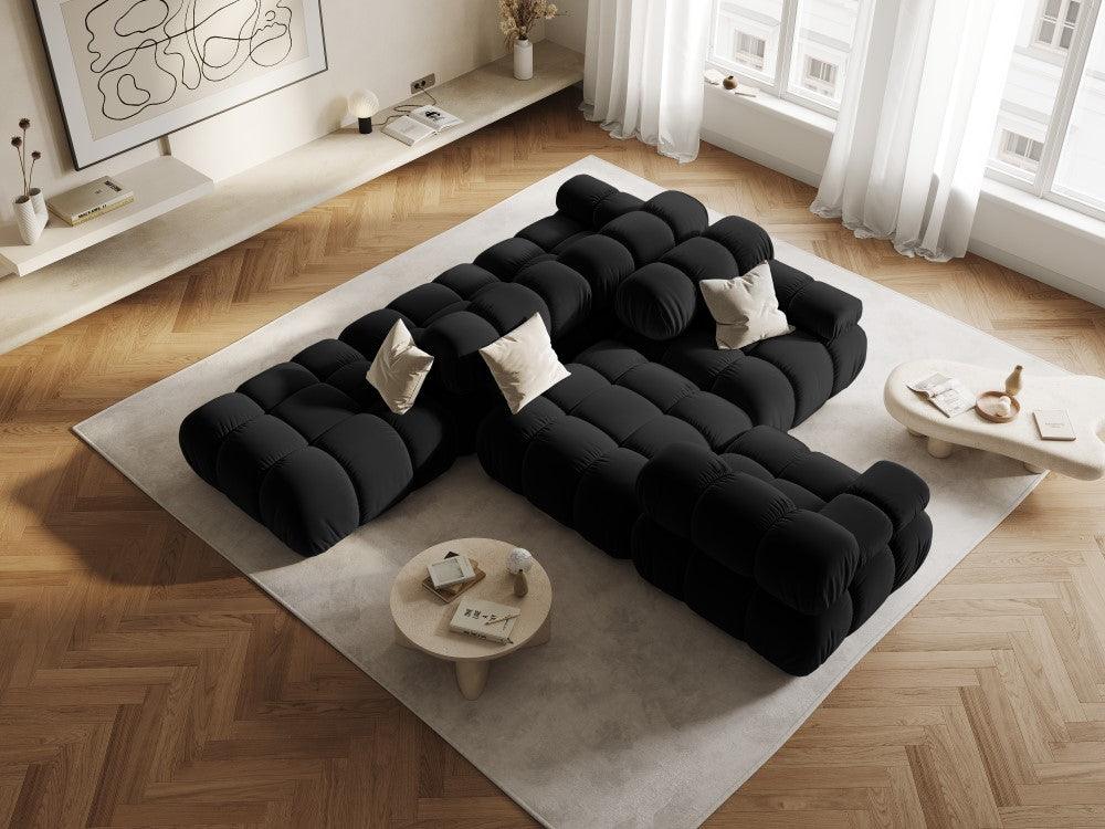 Sofa modułowa aksamitna lewostronna 4-osobowa TROPEA czarny Milo Casa Eye on Design