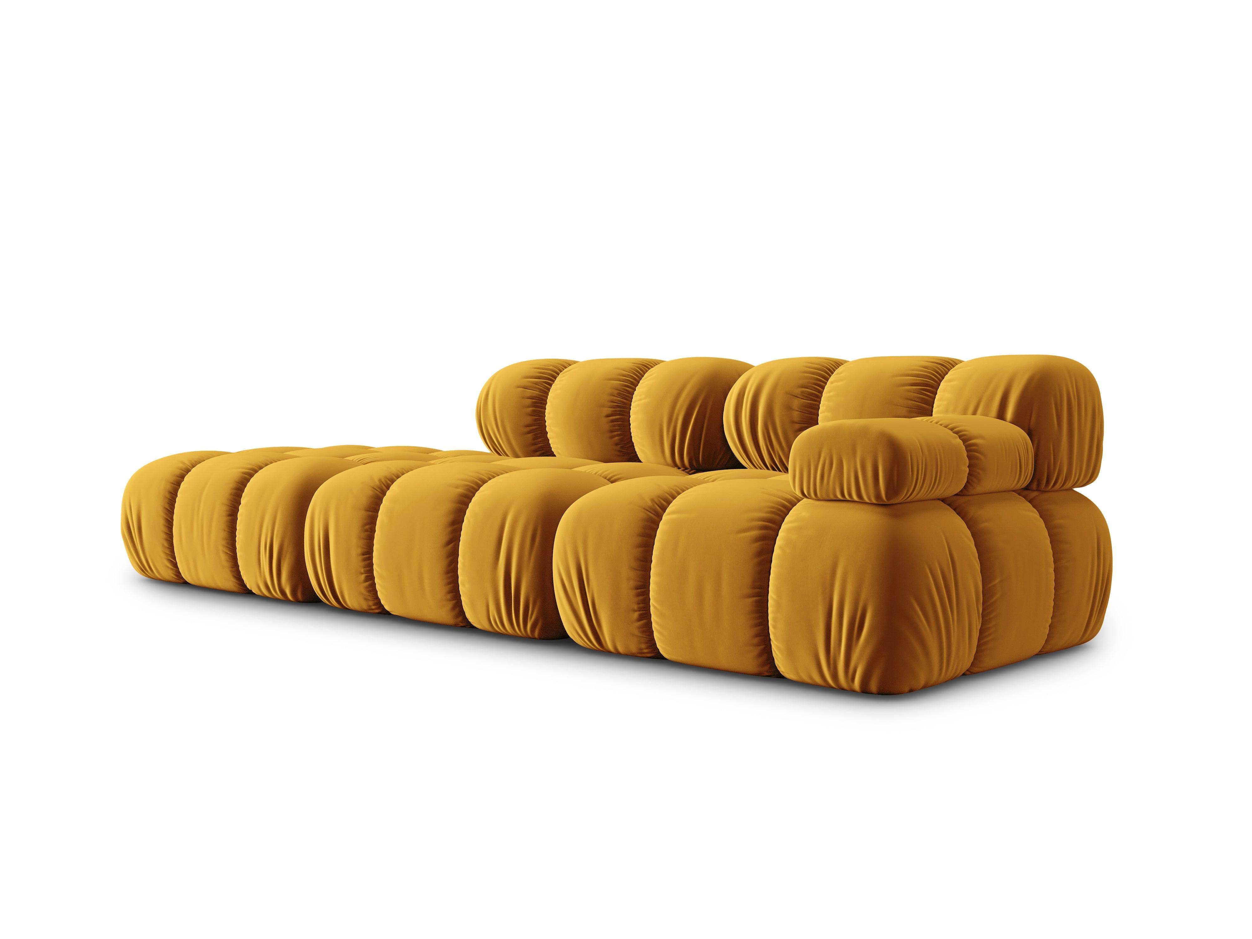 Sofa modułowa aksamitna lewostronna 4-osobowa TROPEA musztardowy Milo Casa Eye on Design