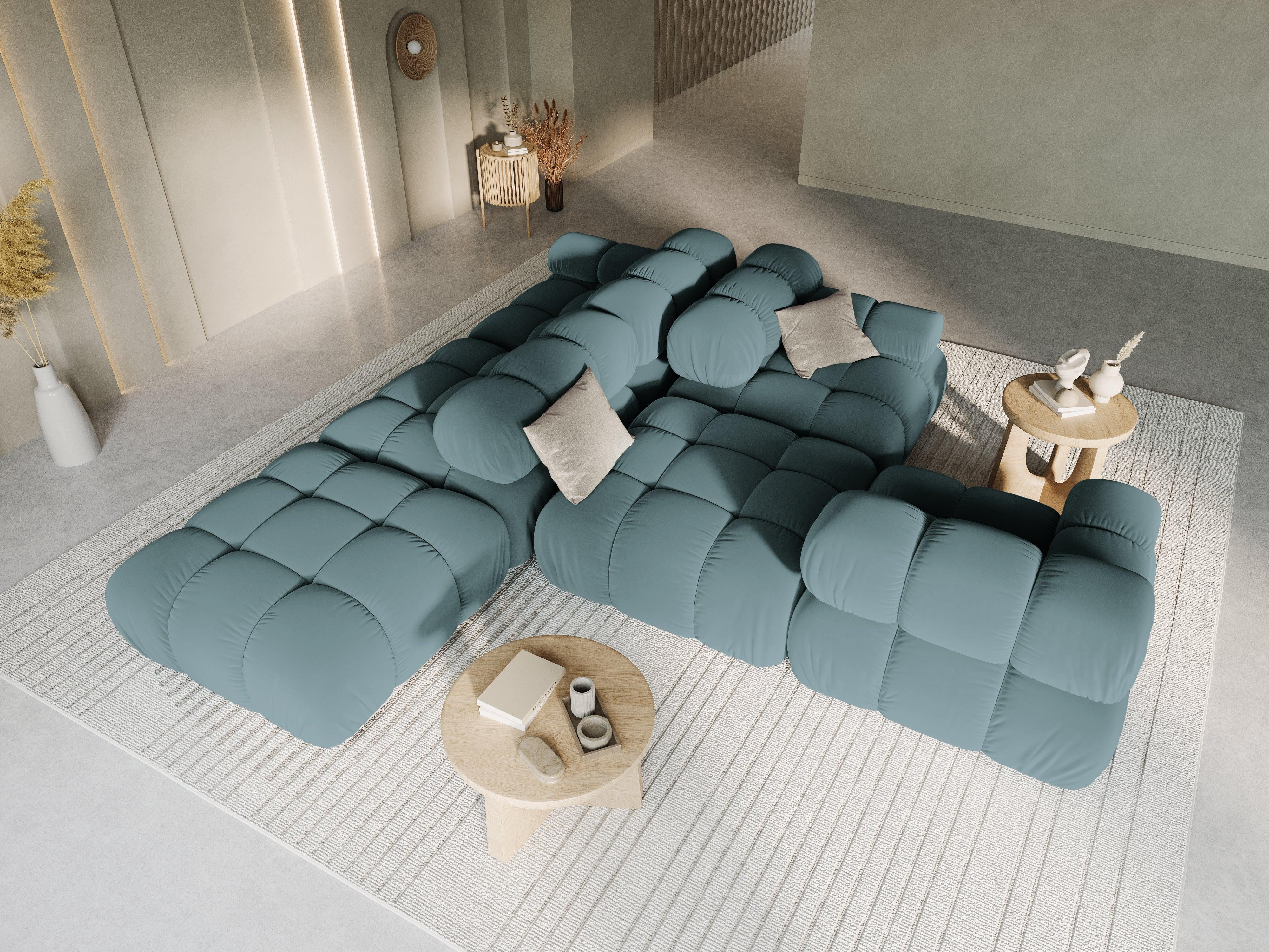 Sofa modułowa aksamitna lewostronna 4-osobowa TROPEA petrol Milo Casa Eye on Design