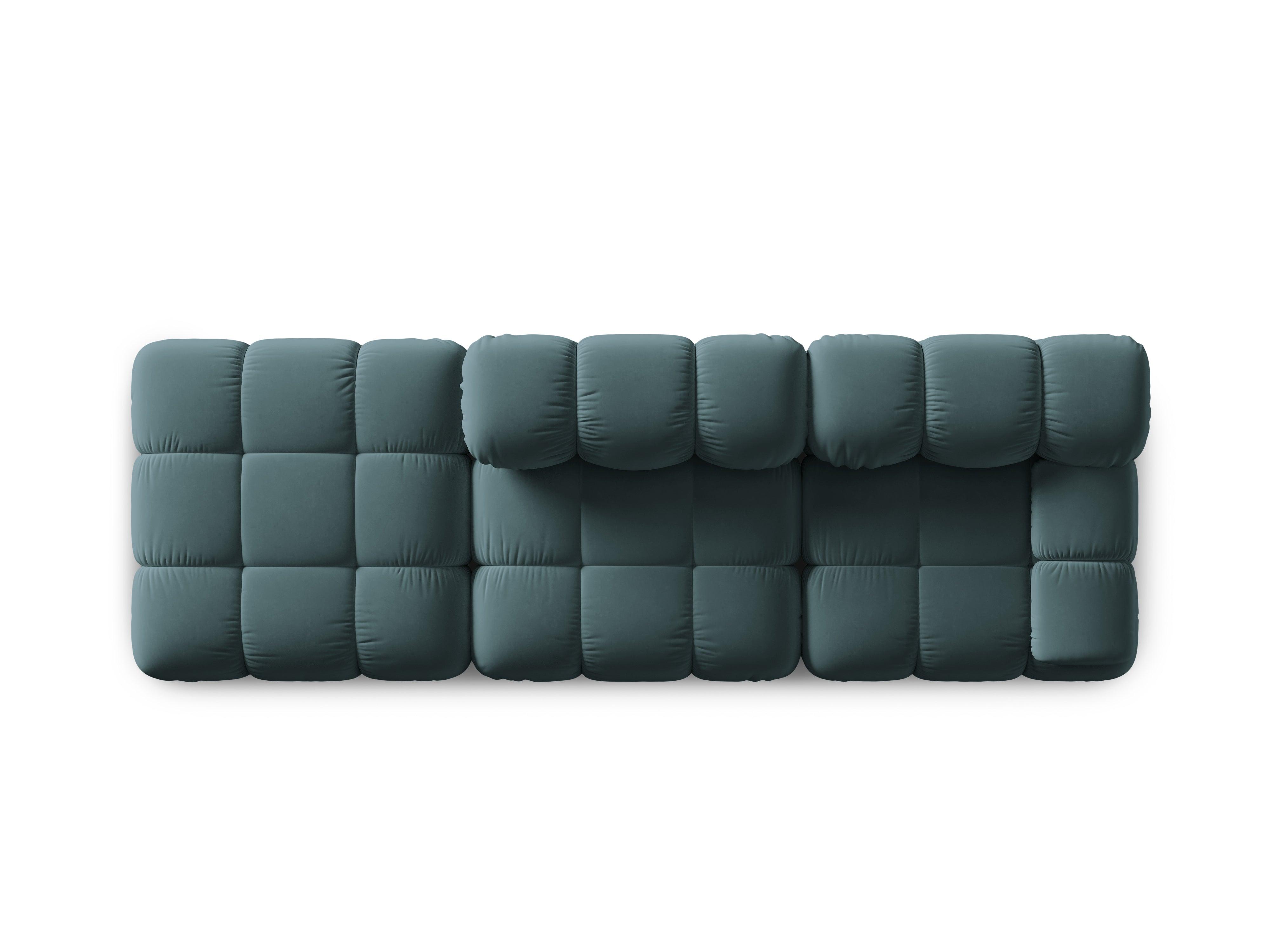Sofa modułowa aksamitna lewostronna 4-osobowa TROPEA petrol Milo Casa Eye on Design