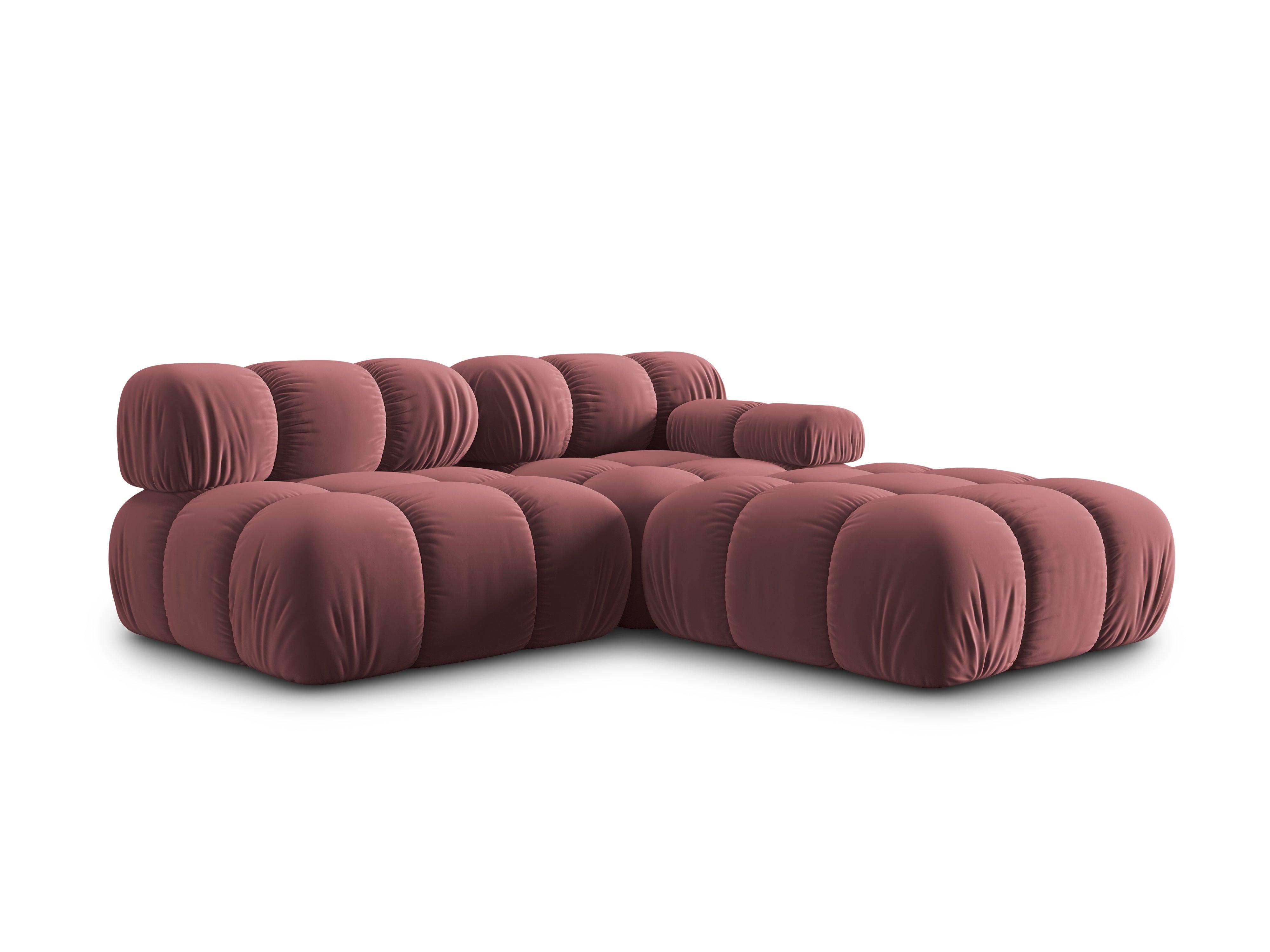 Sofa modułowa aksamitna lewostronna 4-osobowa TROPEA różowy Milo Casa Eye on Design