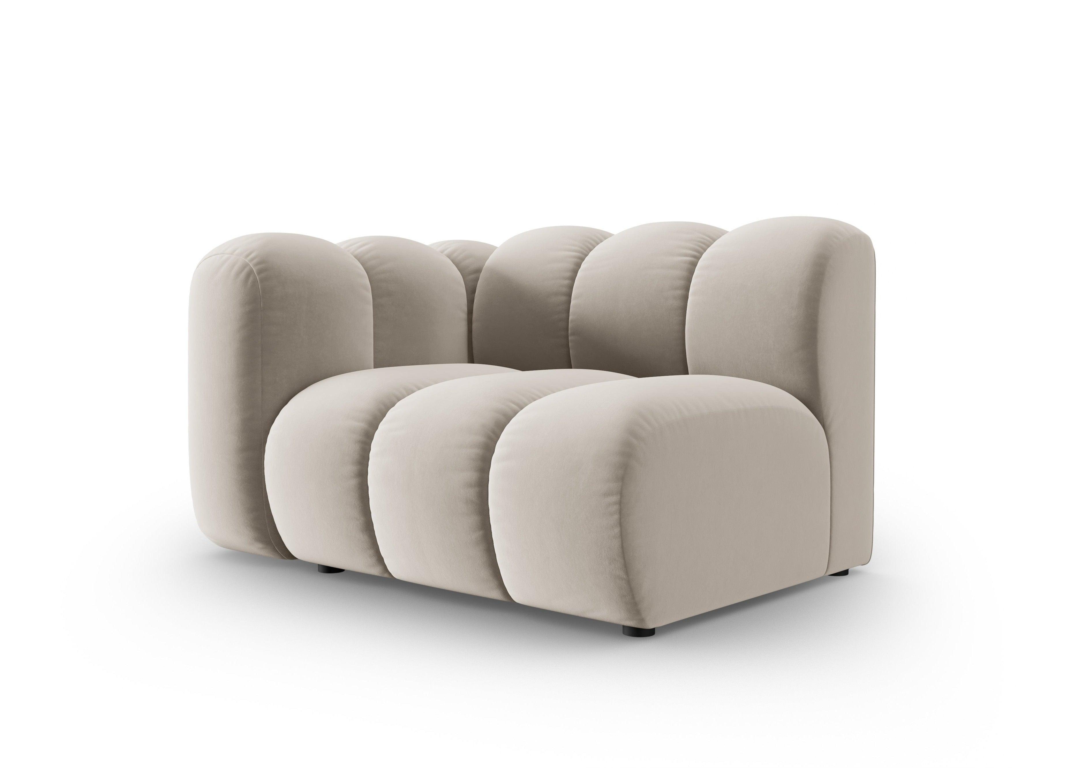 Sofa modułowa aksamitna lewostronna SKYLER beżowy - element końcowy Interieurs 86 Eye on Design