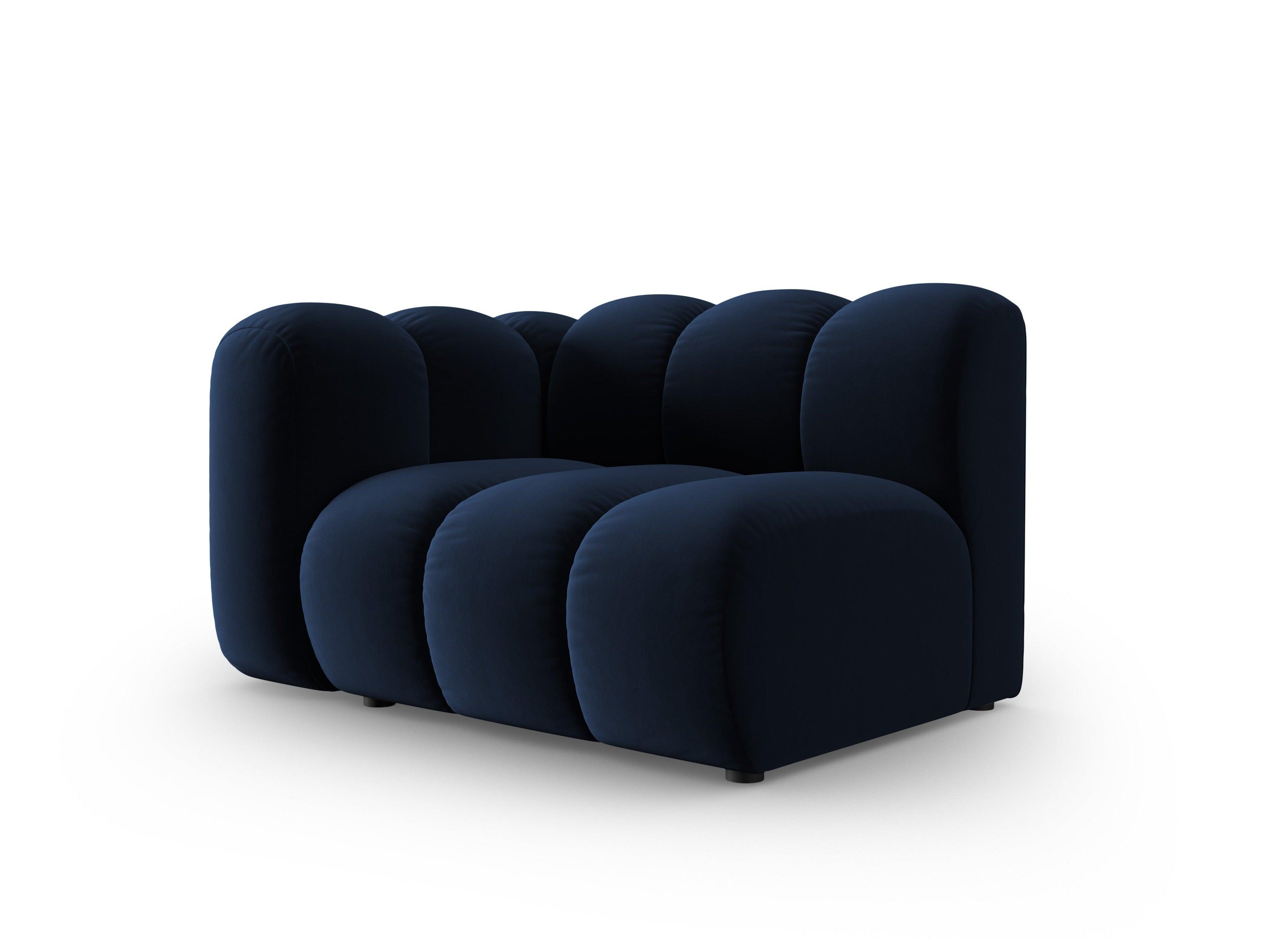Sofa modułowa aksamitna lewostronna SKYLER granatowy - element końcowy Interieurs 86 Eye on Design