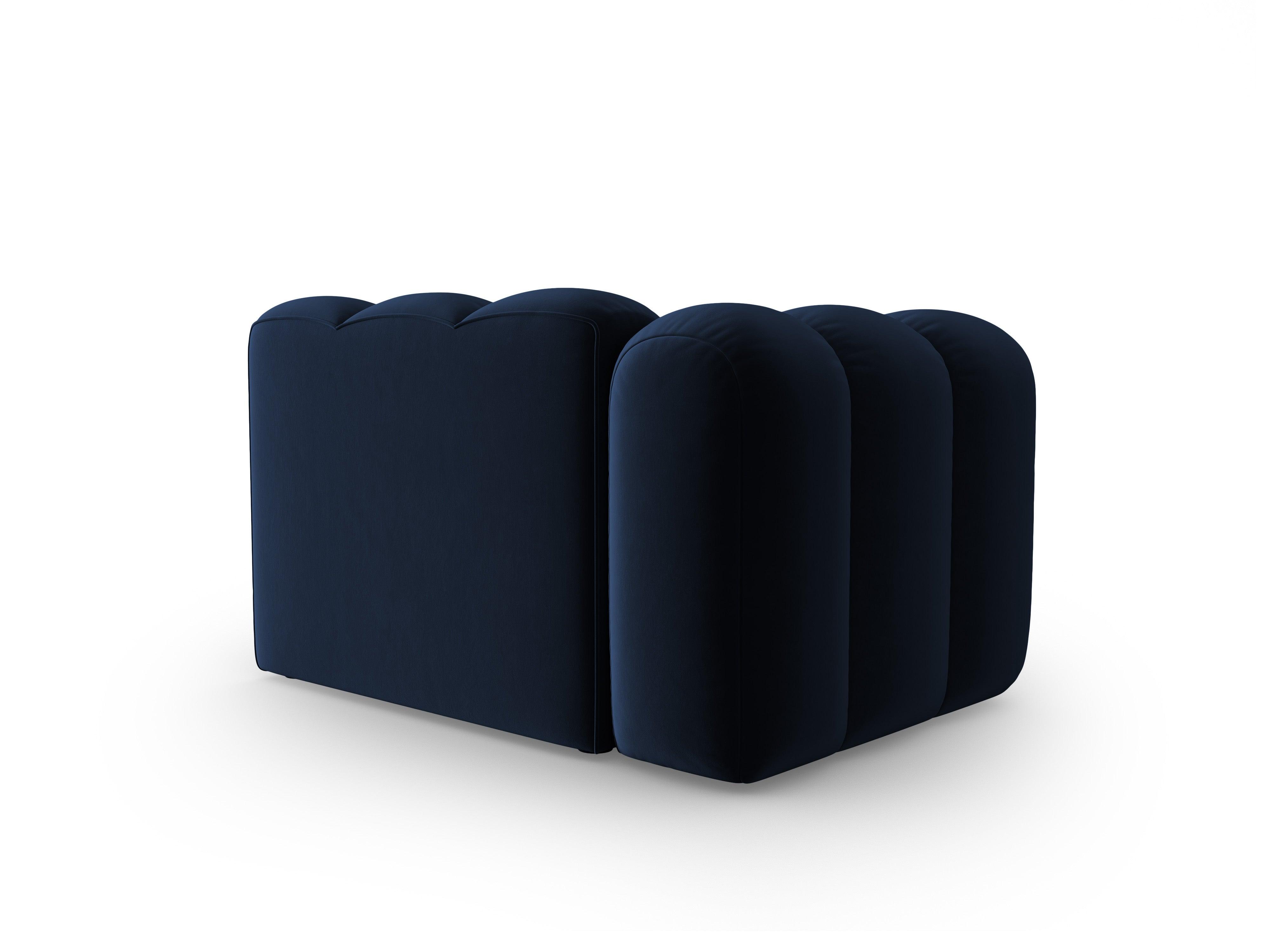 Sofa modułowa aksamitna lewostronna SKYLER granatowy - element końcowy Interieurs 86 Eye on Design