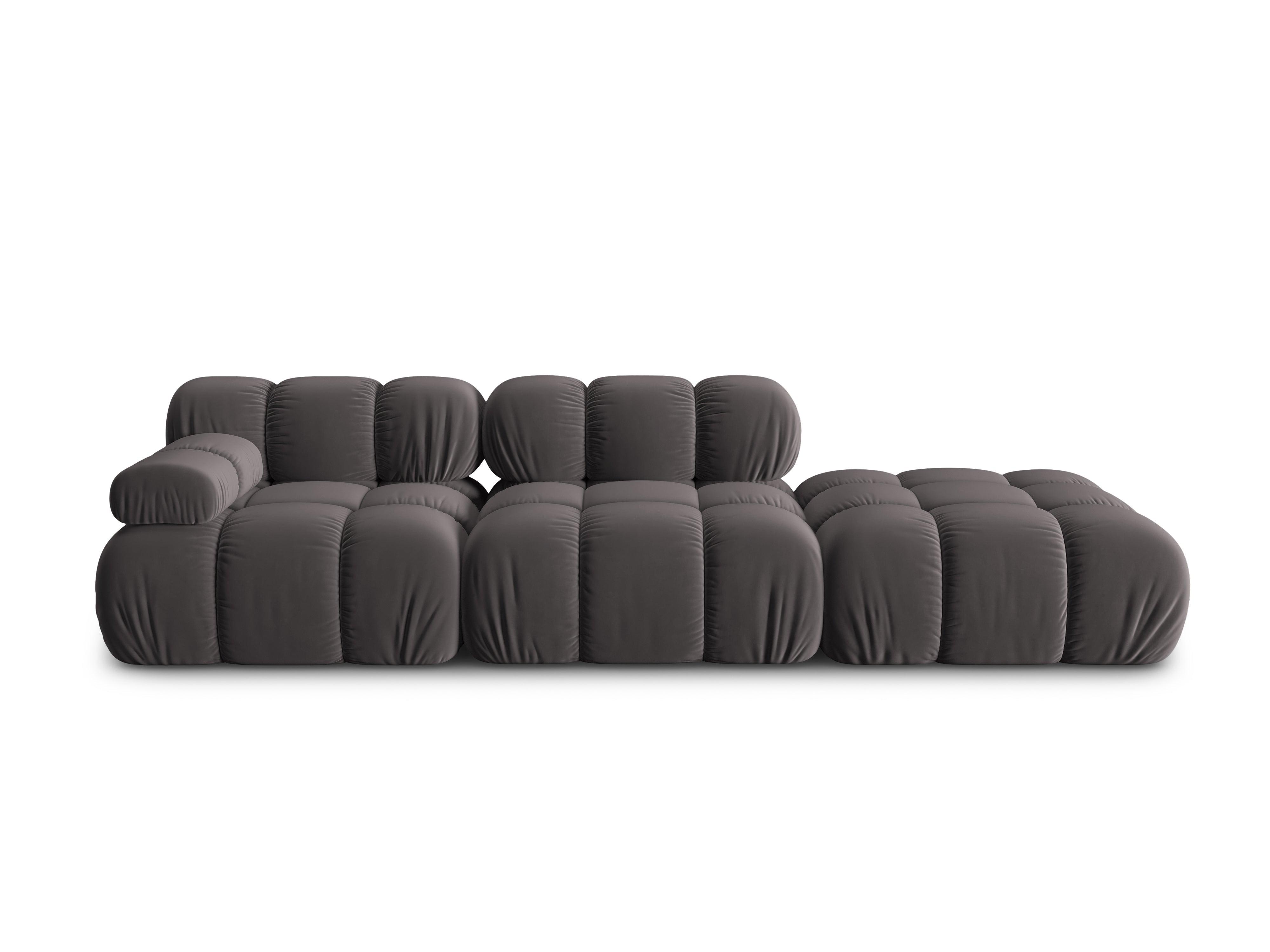 Sofa modułowa aksamitna prawostronna 4-osobowa TROPEA ciemnoszary Milo Casa Eye on Design
