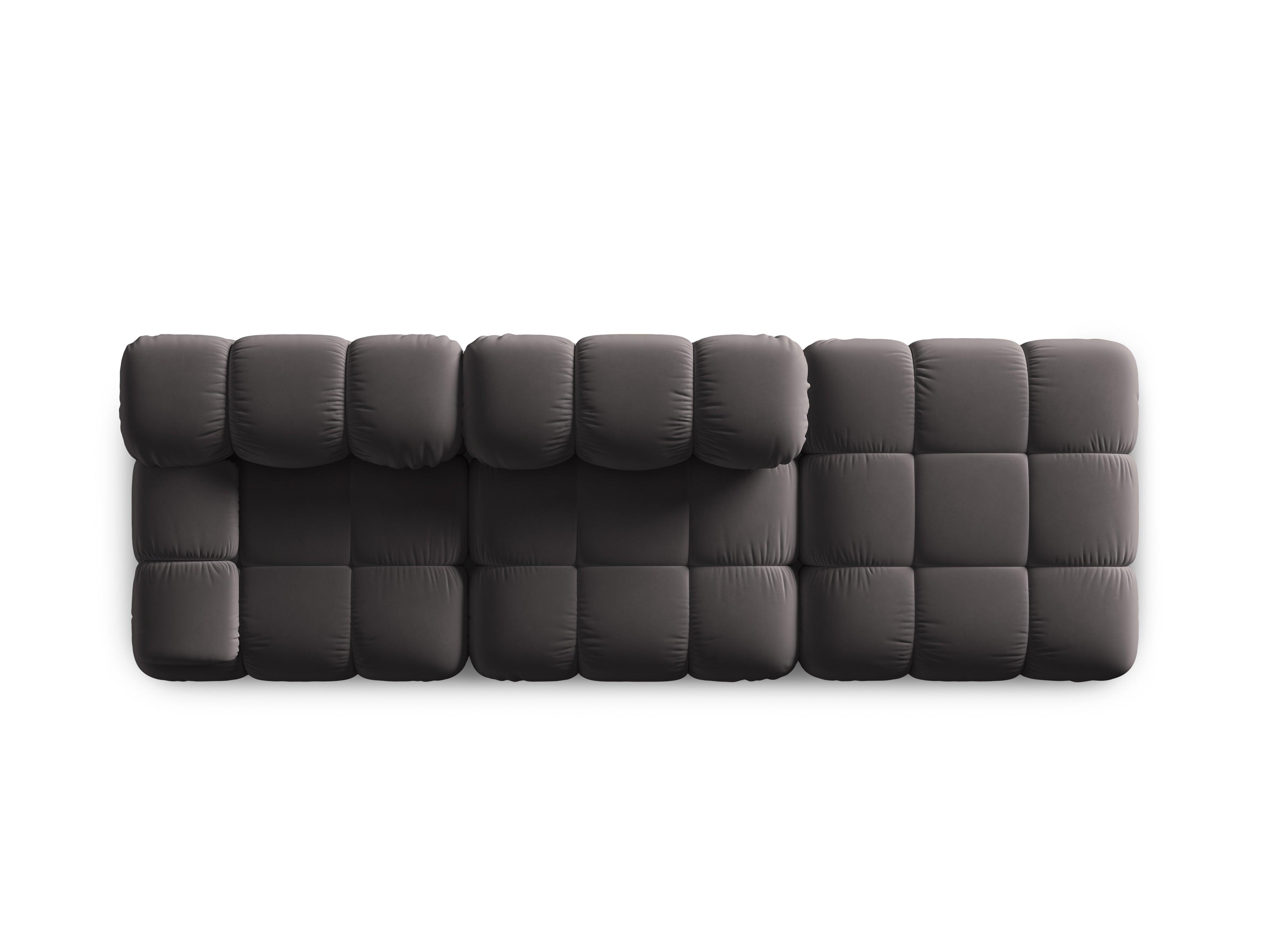 Sofa modułowa aksamitna prawostronna 4-osobowa TROPEA ciemnoszary Milo Casa Eye on Design
