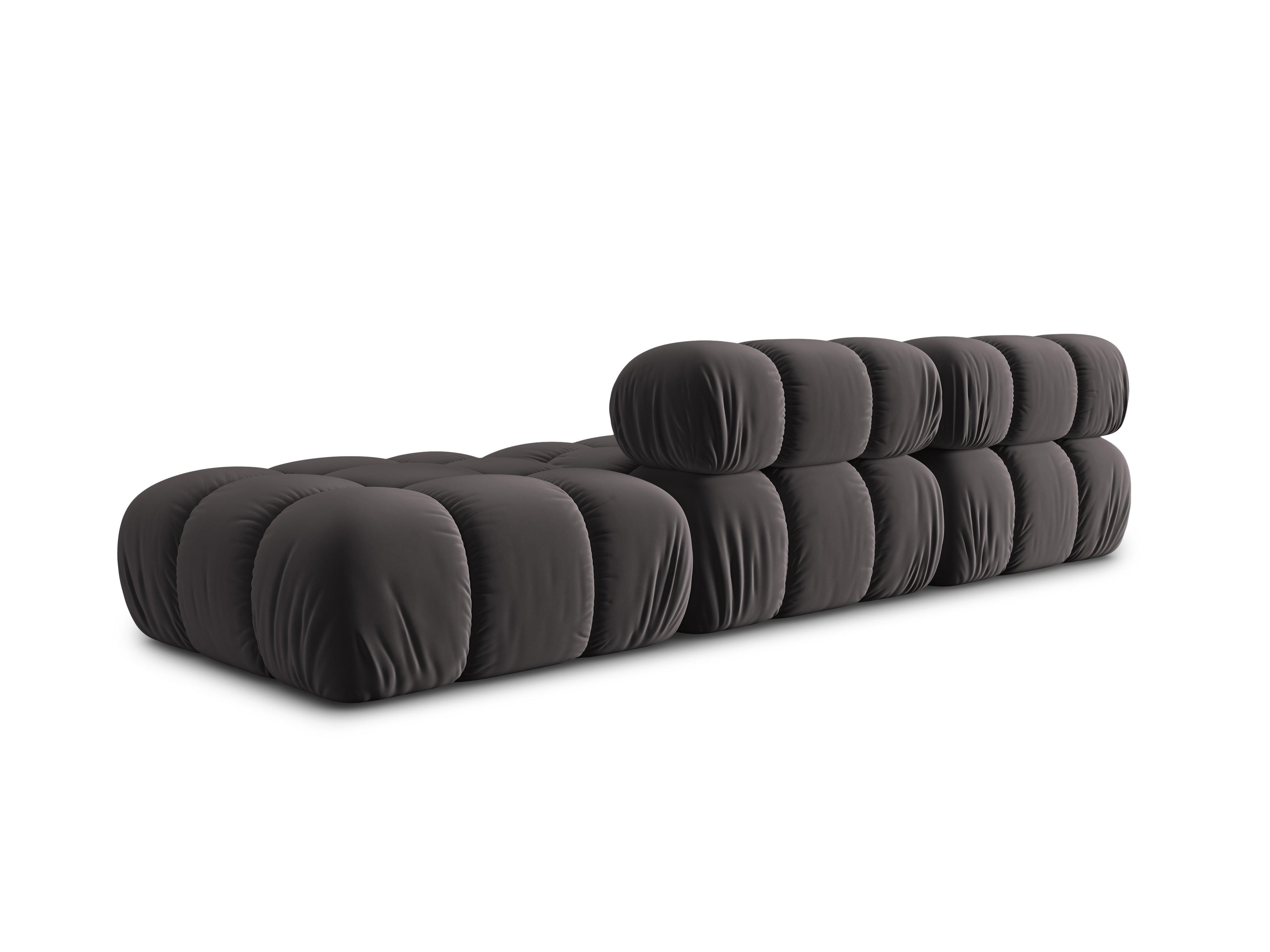 Sofa modułowa aksamitna prawostronna 4-osobowa TROPEA ciemnoszary Milo Casa Eye on Design