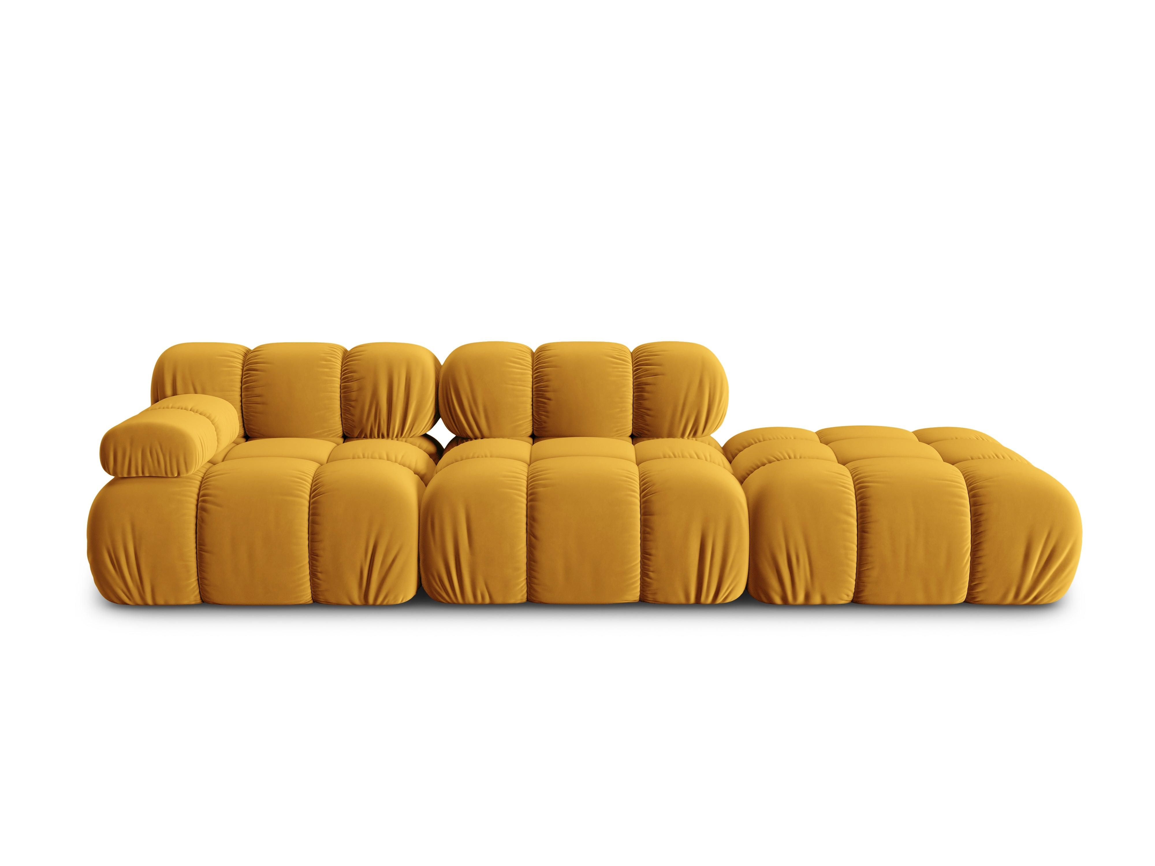 Sofa modułowa aksamitna prawostronna 4-osobowa TROPEA musztardowy Milo Casa Eye on Design