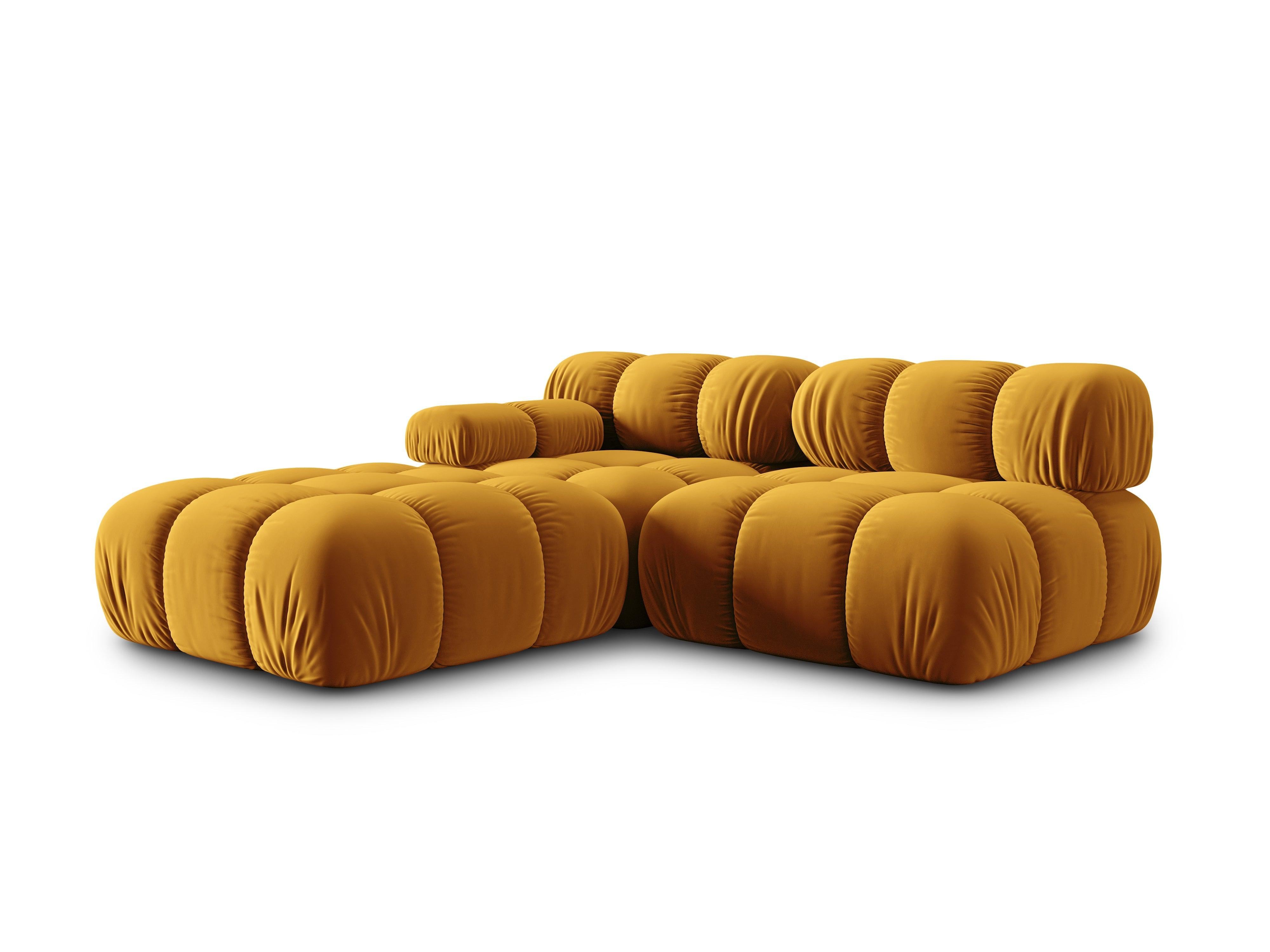 Sofa modułowa aksamitna prawostronna 4-osobowa TROPEA musztardowy Milo Casa Eye on Design