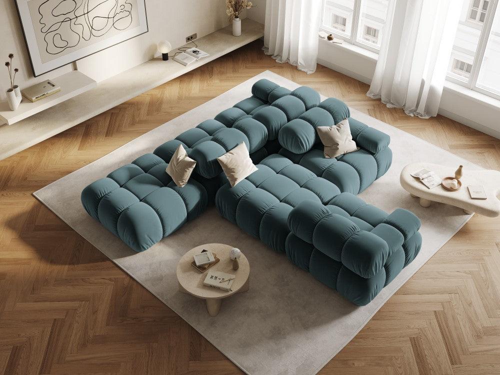 Sofa modułowa aksamitna prawostronna 4-osobowa TROPEA petrol Milo Casa Eye on Design