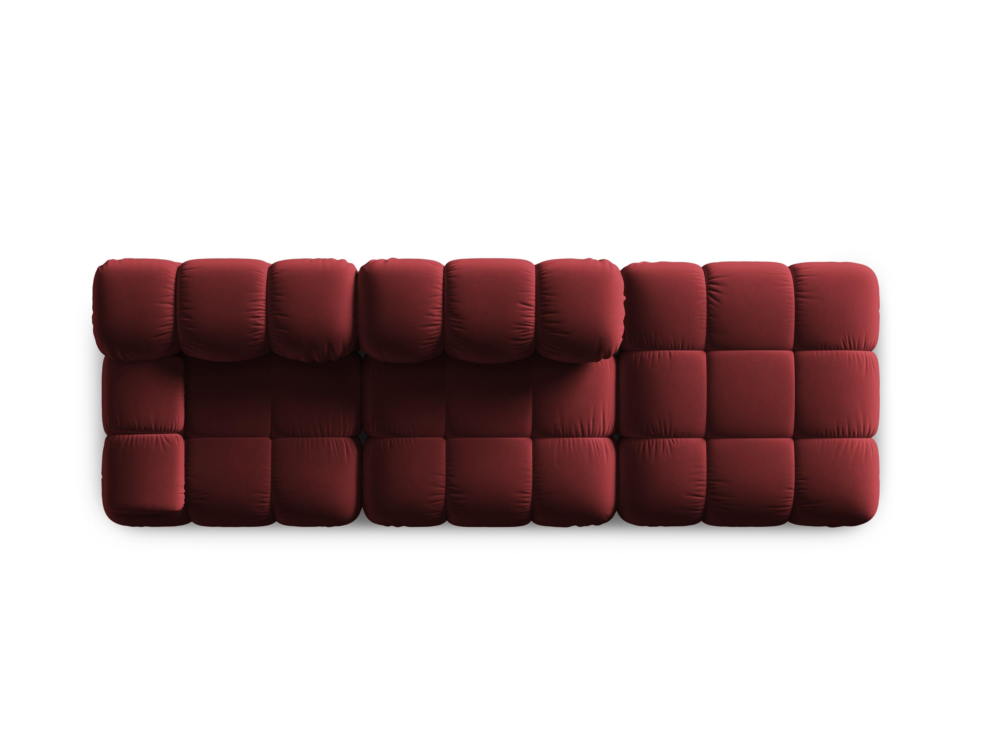 Sofa modułowa aksamitna prawostronna 4-osobowa TROPEA rubinowy Milo Casa Eye on Design