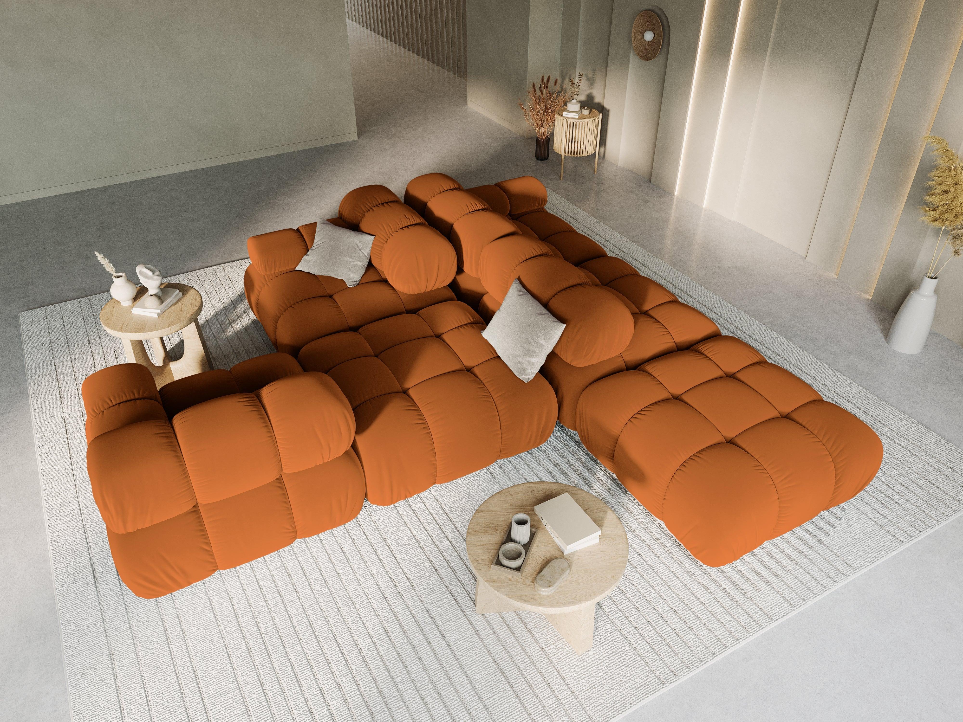 Sofa modułowa aksamitna prawostronna 4-osobowa TROPEA terracotta Milo Casa Eye on Design