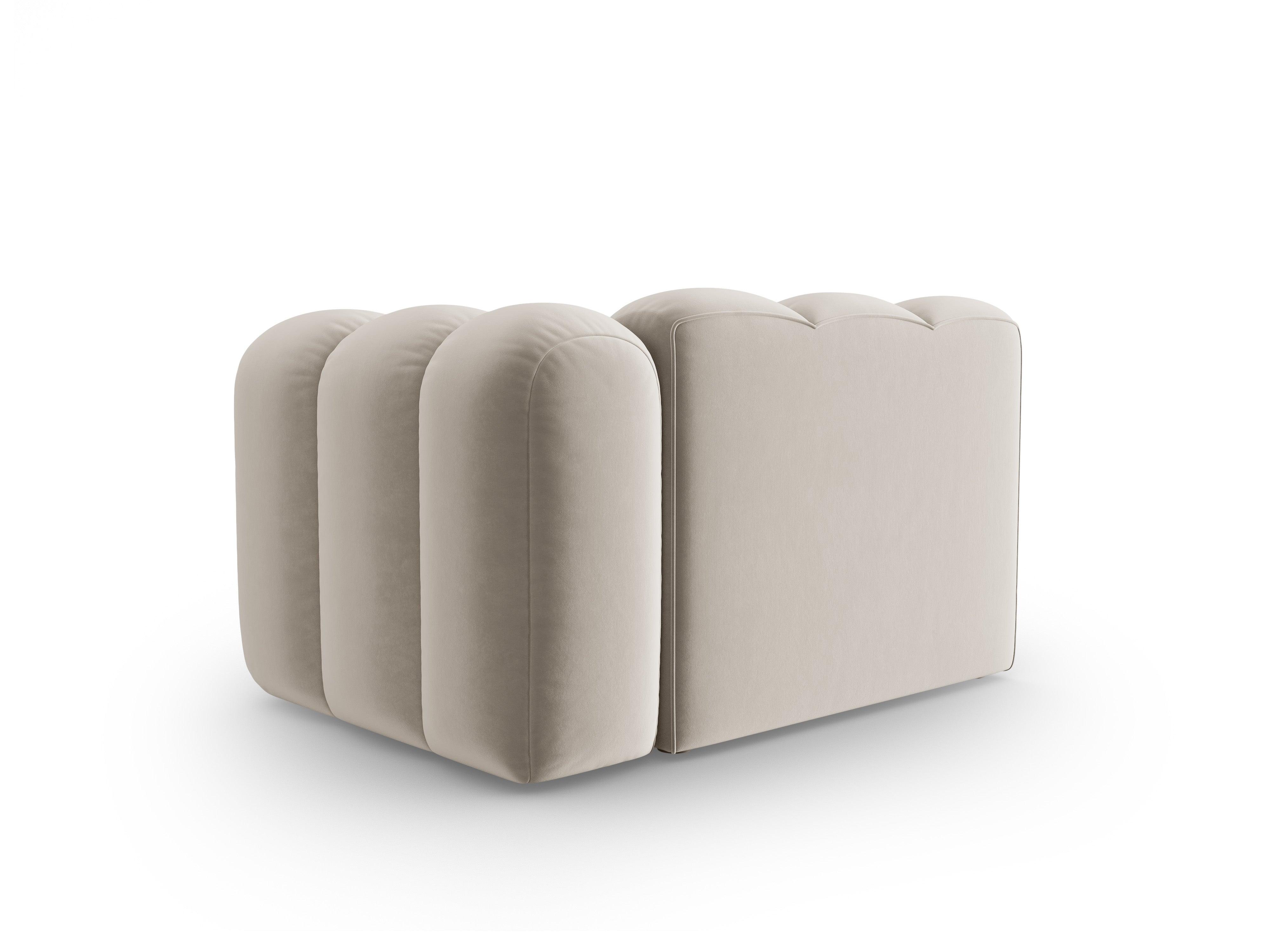 Sofa modułowa aksamitna prawostronna SKYLER beżowy - element końcowy Interieurs 86 Eye on Design