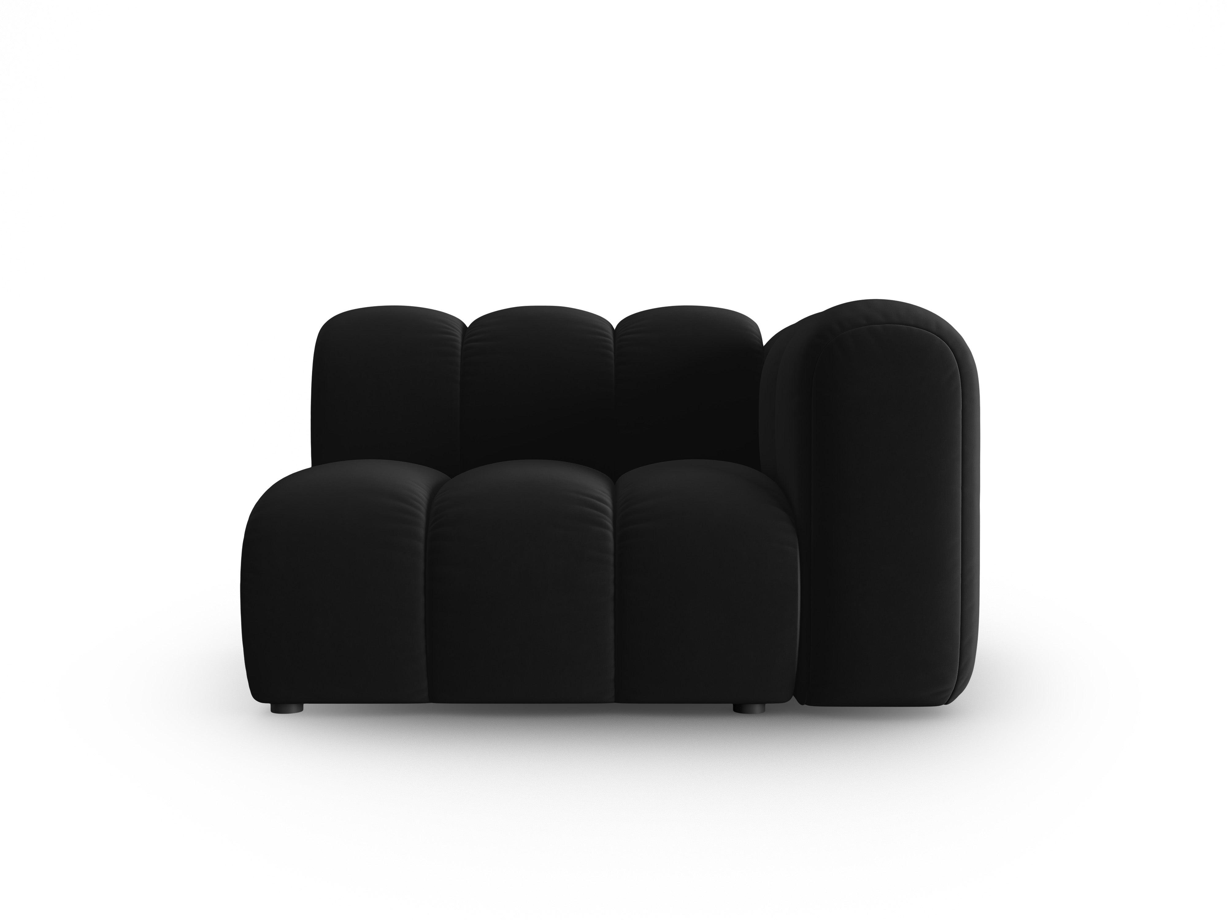 Sofa modułowa aksamitna prawostronna SKYLER czarny - element końcowy Interieurs 86 Eye on Design