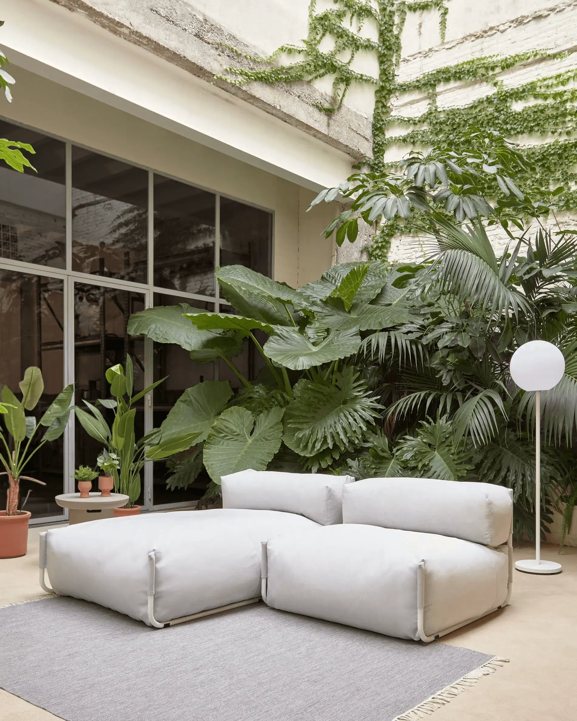 Sofa modułowa ogrodowa SQUARE - fotel jasnoszary – Kave Home