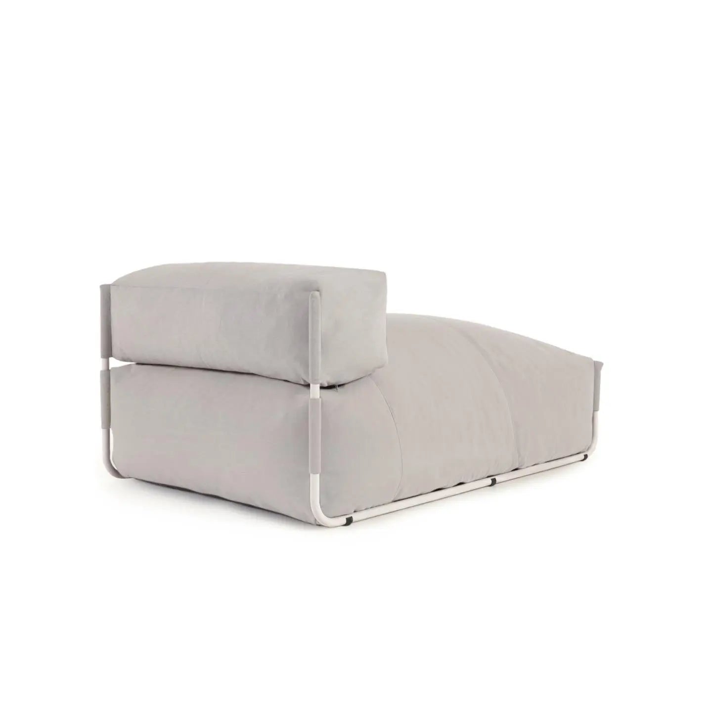 Sofa modułowa ogrodowa SQUARE - szezlong jasnoszary na taras i do ogrodu