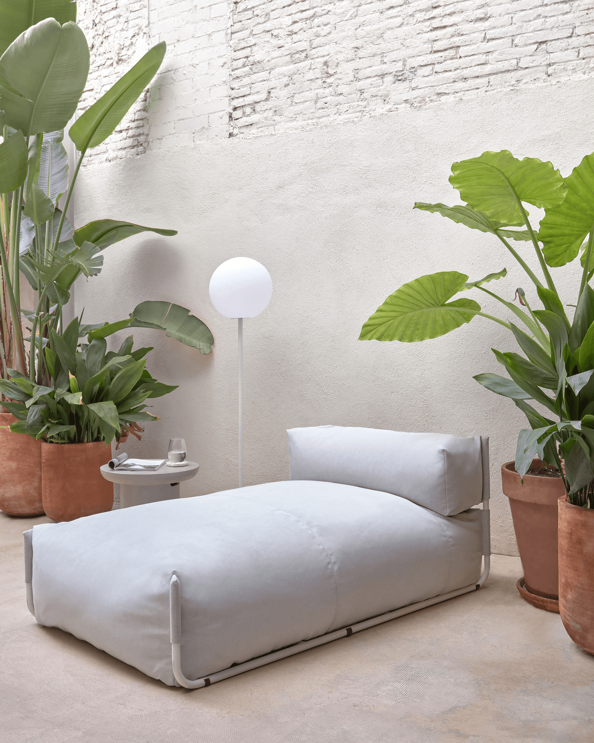 Sofa modułowa ogrodowa SQUARE - szezlong jasnoszary La Forma Eye on Design