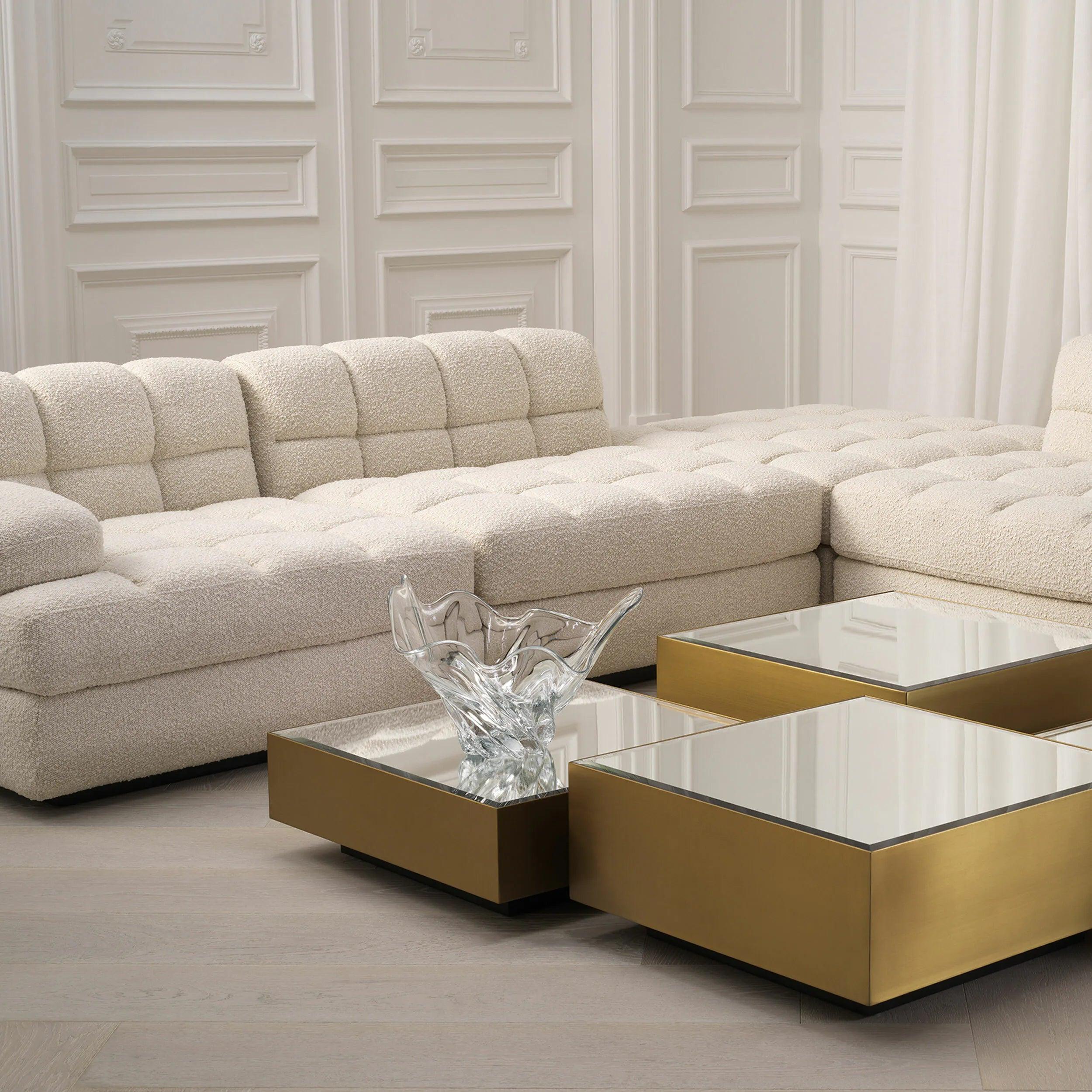 Sofa modułowa w tkaninie boucle DEAN - siedzisko środkowe kremowe Eichholtz Eye on Design