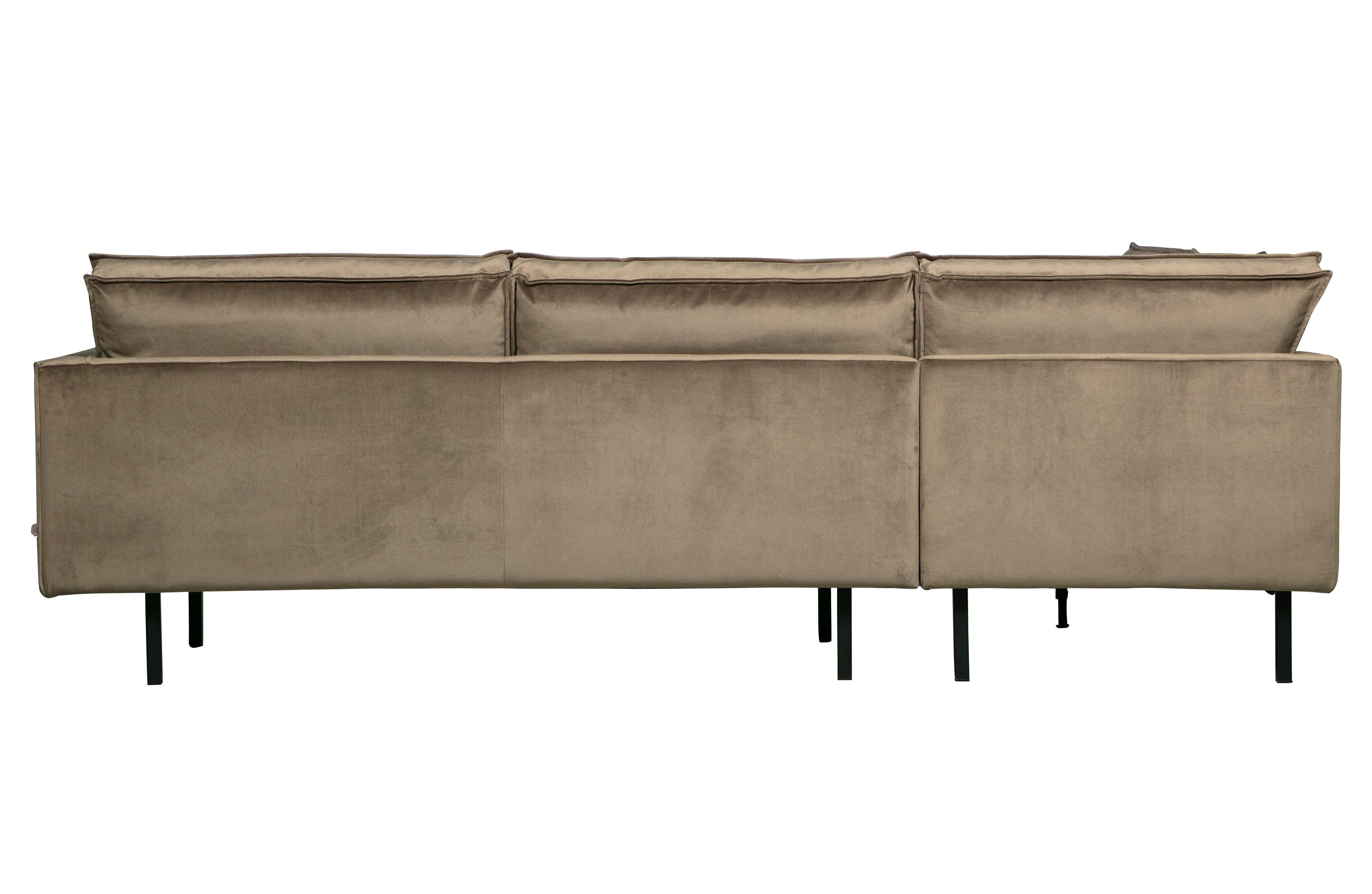 Sofa narożna aksamitna lewostronna RODEO taupe – Woood