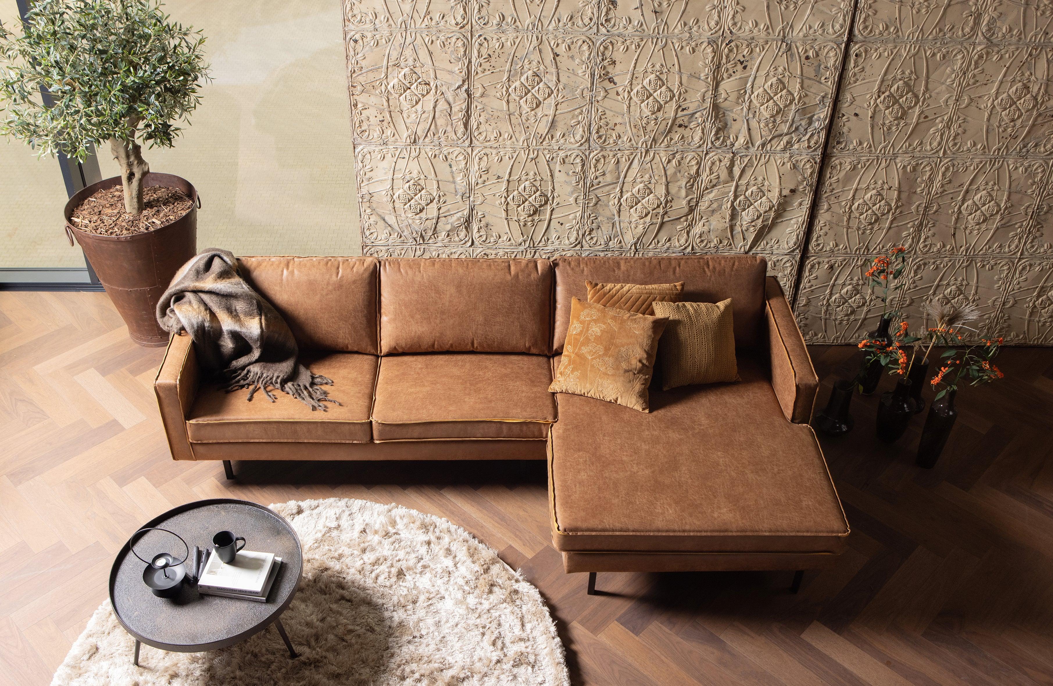 Sofa narożna prawostronna skórzana RODEO koniakowy Be Pure Eye on Design