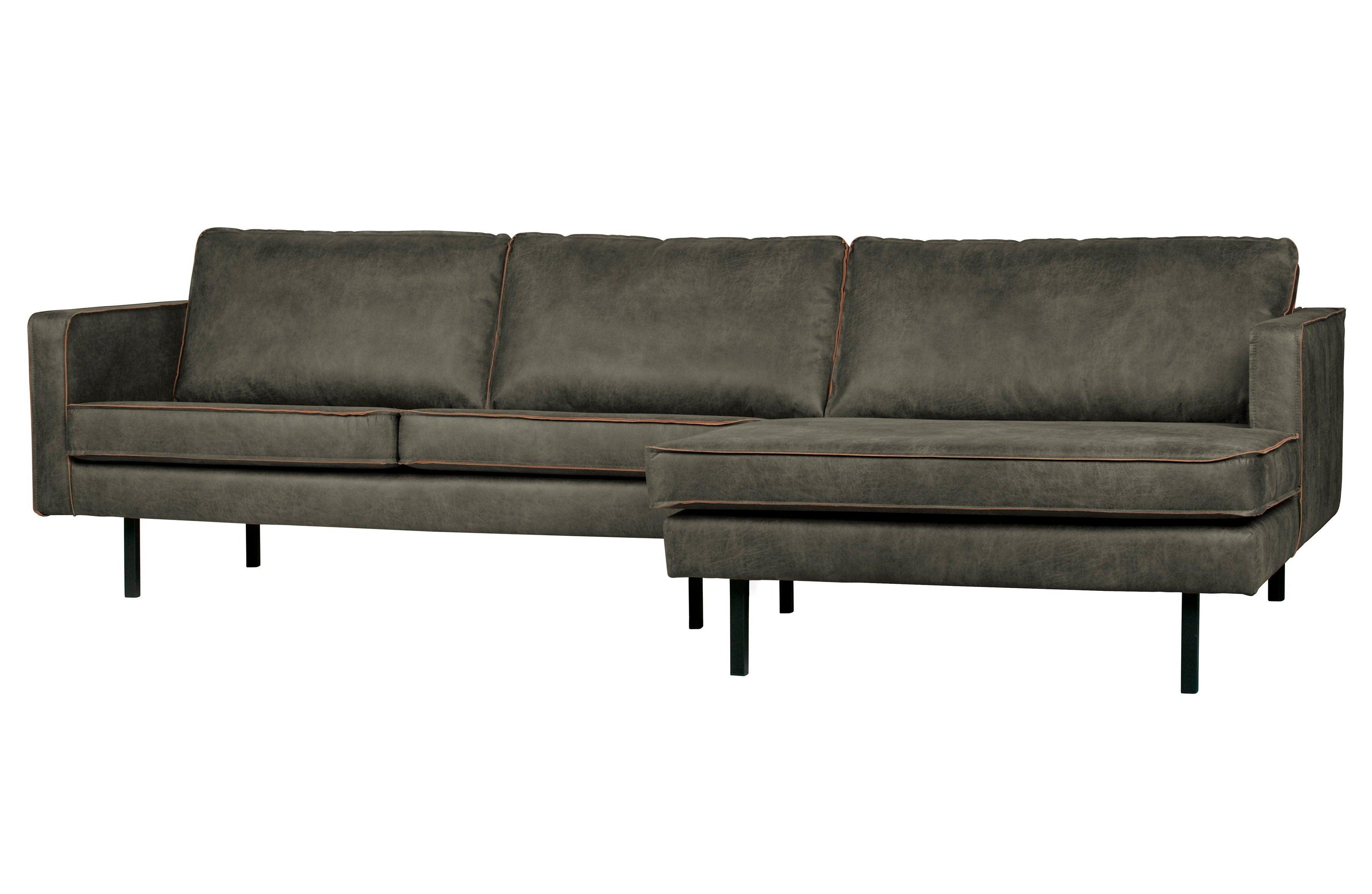 Sofa narożna prawostronna skórzana RODEO wojskowa zieleń Be Pure Eye on Design
