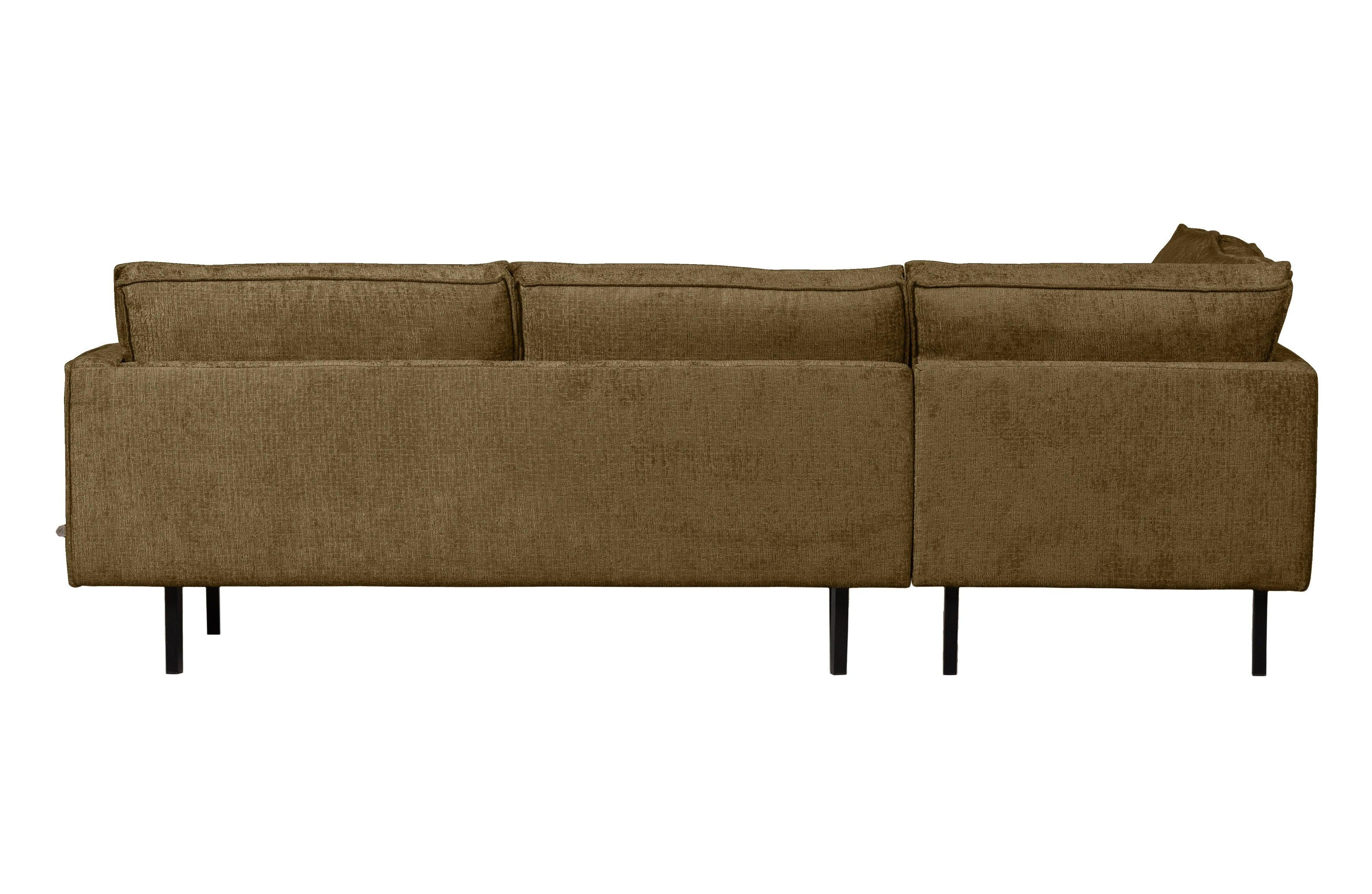 Sofa narożna welurowa lewostronna RODEO brązowy – Woood