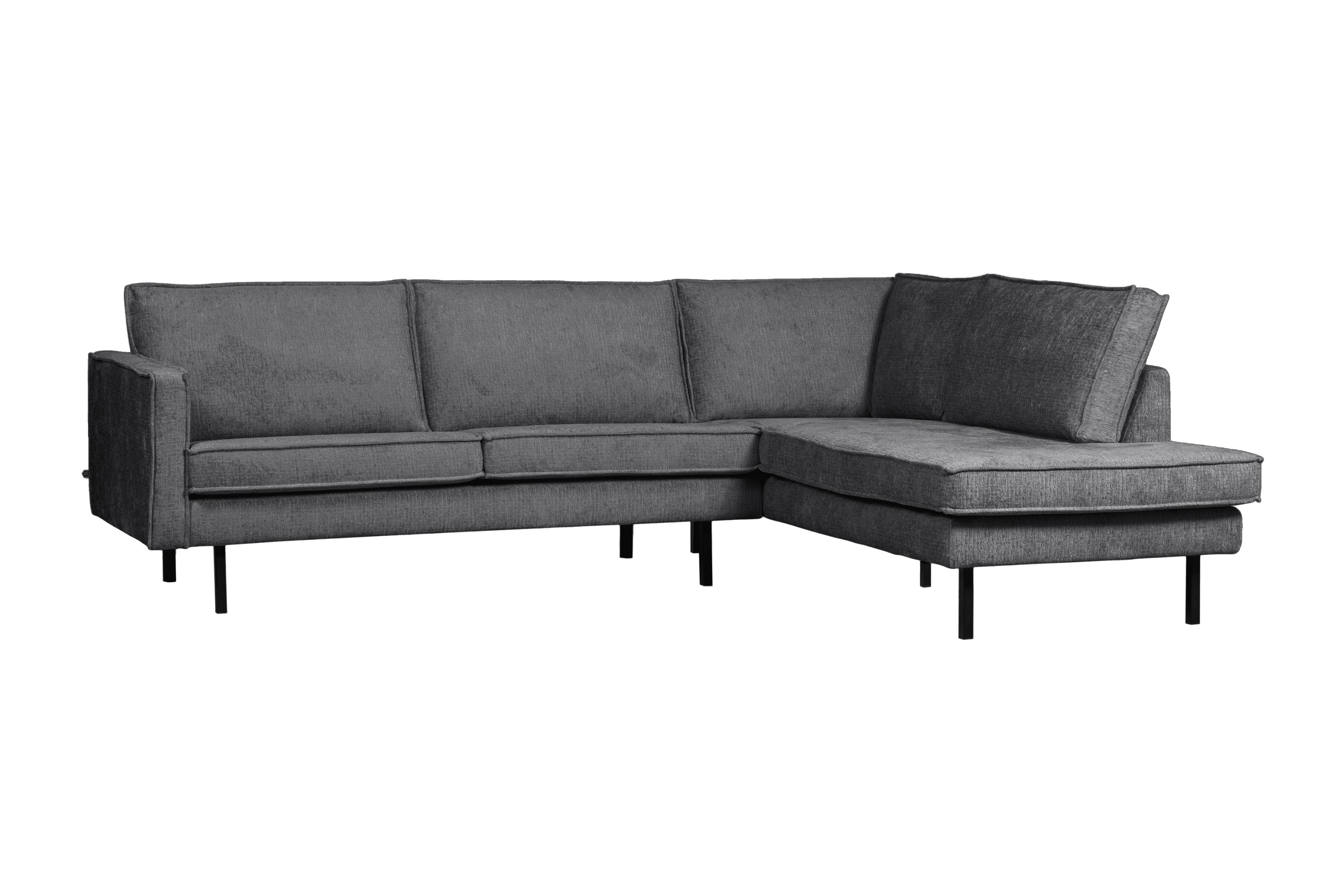 Sofa narożna welurowa prawostronna RODEO ciemnoszary Be Pure Eye on Design